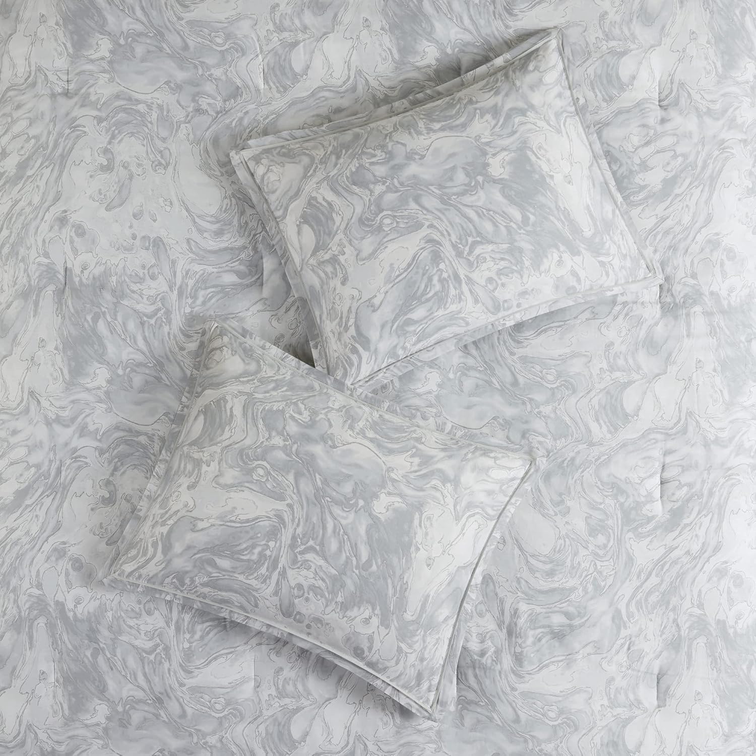 Madison Park Emory – Juego de edredón de algodón acogedor, diseño moderno de mármol para todas las estaciones, ropa de cama casual alternativa con