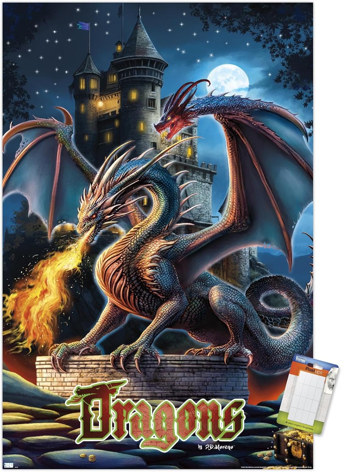 Trends International PD Moreno – Póster de pared del castillo del dragón
