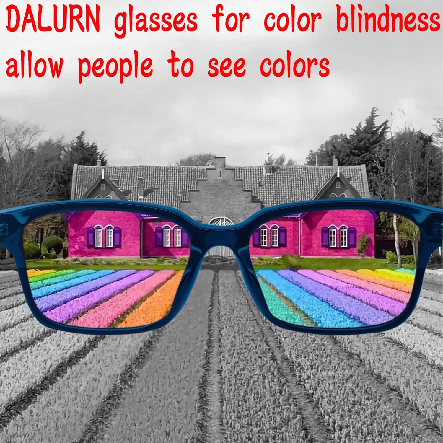Gafas de corrección de daltonismo para hombres, pacientes daltónicos, anteojos daltónicos que hacen que la gente vea el color, Azul
