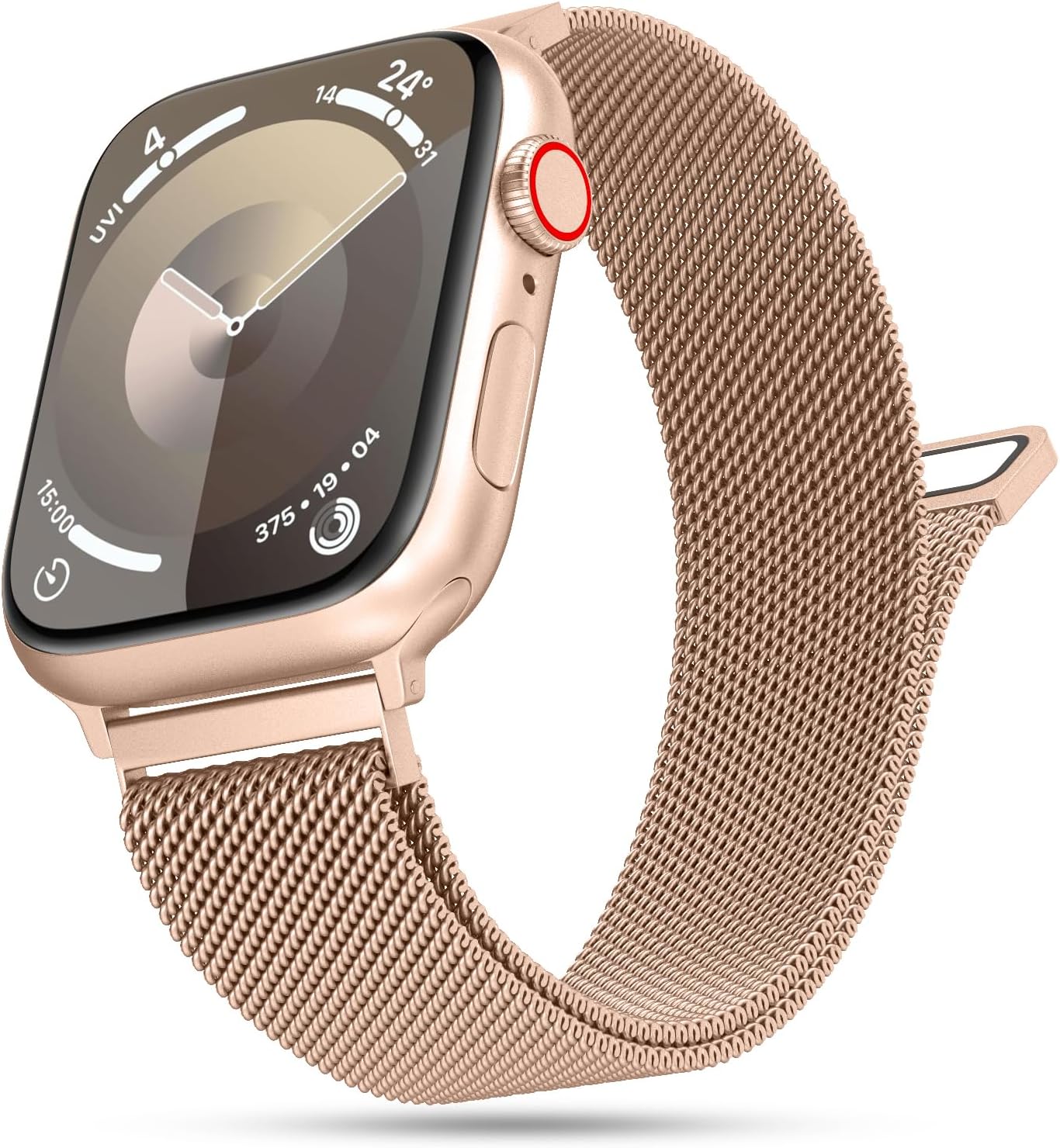 Correa milanesa original patentada compatible con Apple Watch Series 9, 8, 7, 6, 5, 4, 3, Ultra 2, 1, SE, de 1.929 in, 1.772 in, 1.732 in, 1.654 in,