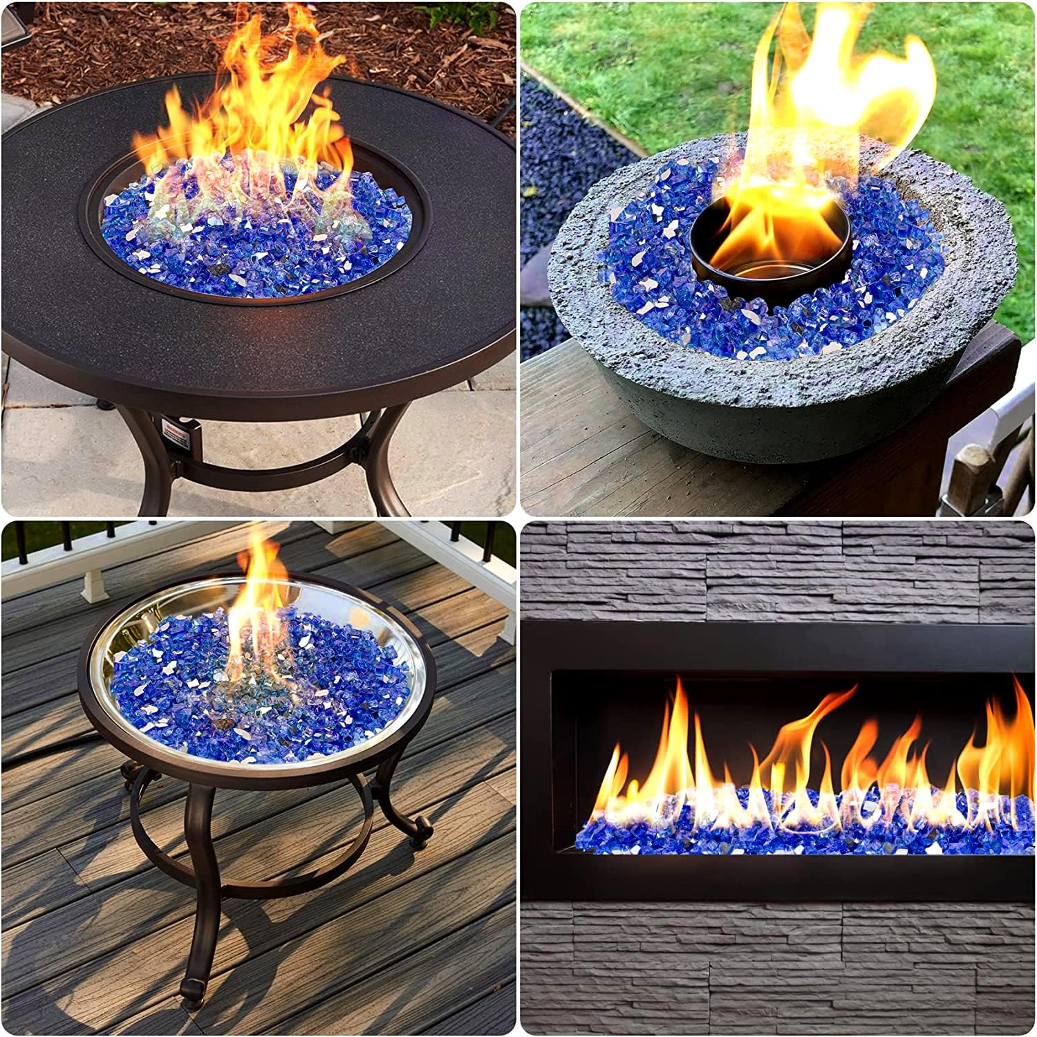 Onlyfire – Vidrios reflectantes de fuego para fogatas naturales o de propano, chimeneas o troncos de gas, 10 libras