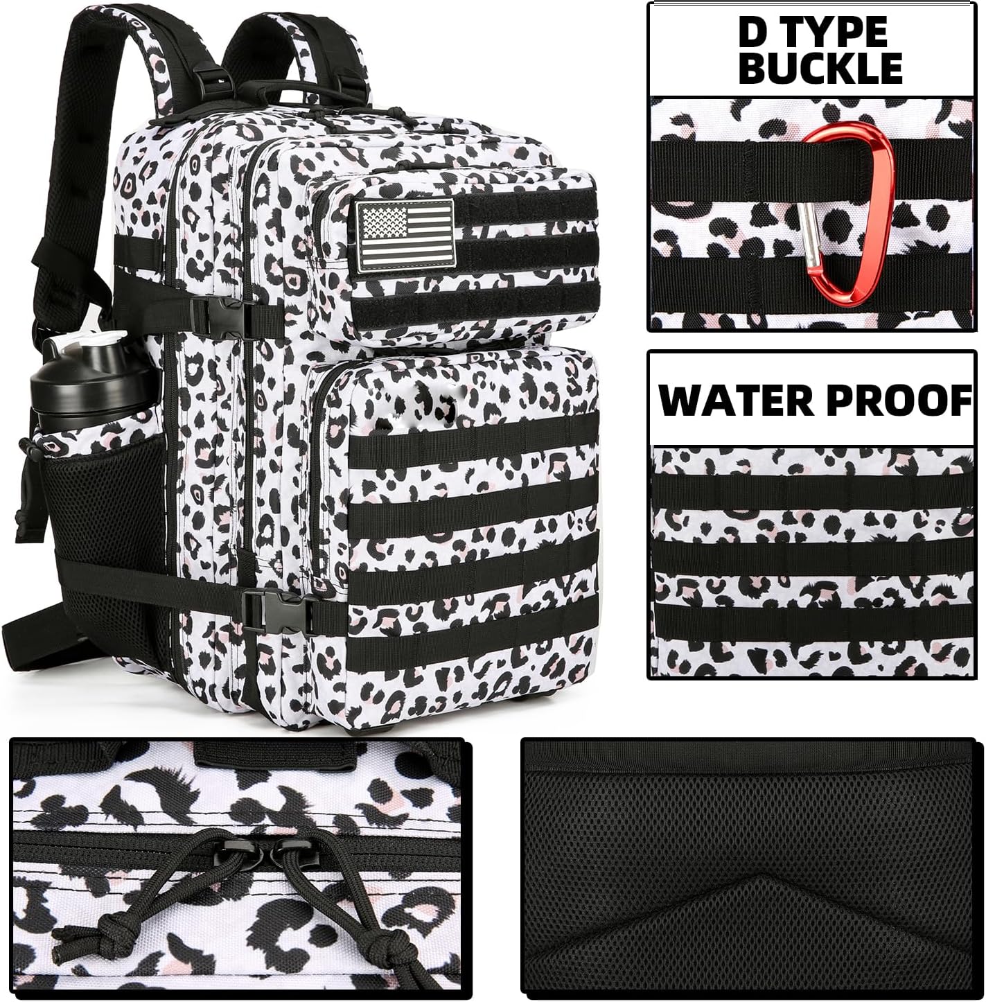 KXBUNQD Mochilas tácticas militares para hombres Molle Daypack 45L 3 días paquete de asalto bolsa mochila grande con sistema Molle bolsa, Blanco