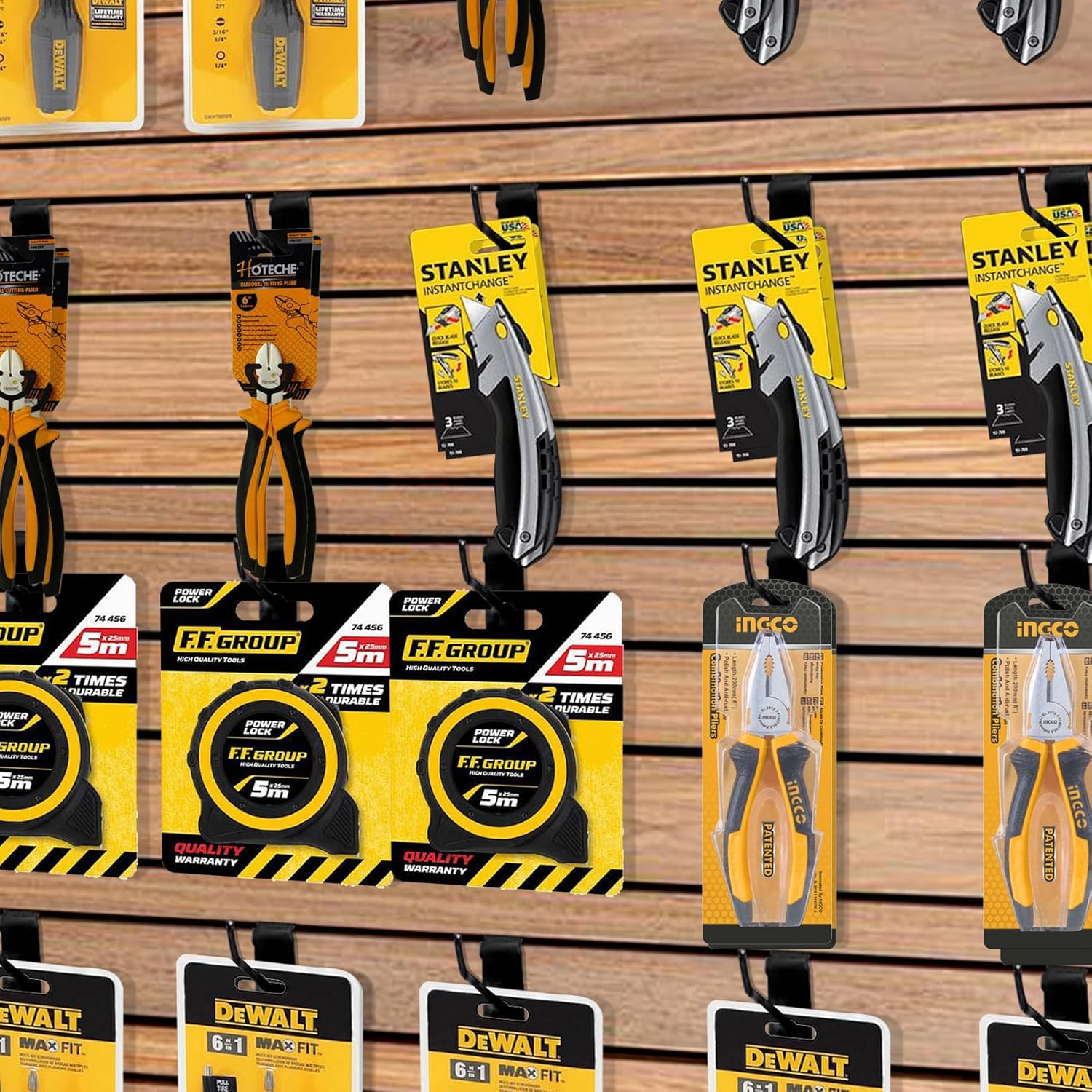 32 ganchos de pared de listones de 6 pulgadas, accesorios de panel de exhibición, ganchos de metal para colgar en la pared, ganchos de pared de