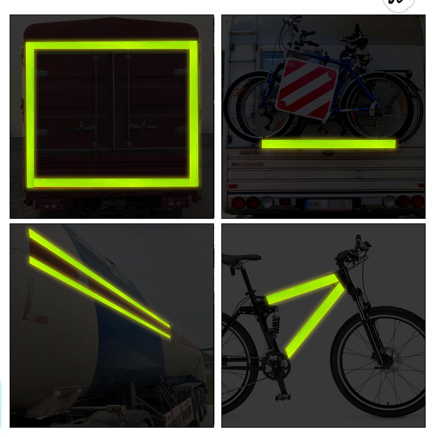 Cinta reflectante de 2 pulgadas x 30 pies para exteriores, impermeable, DOT-C2, resistente a la decoloración, amarillo fluorescente, cinta