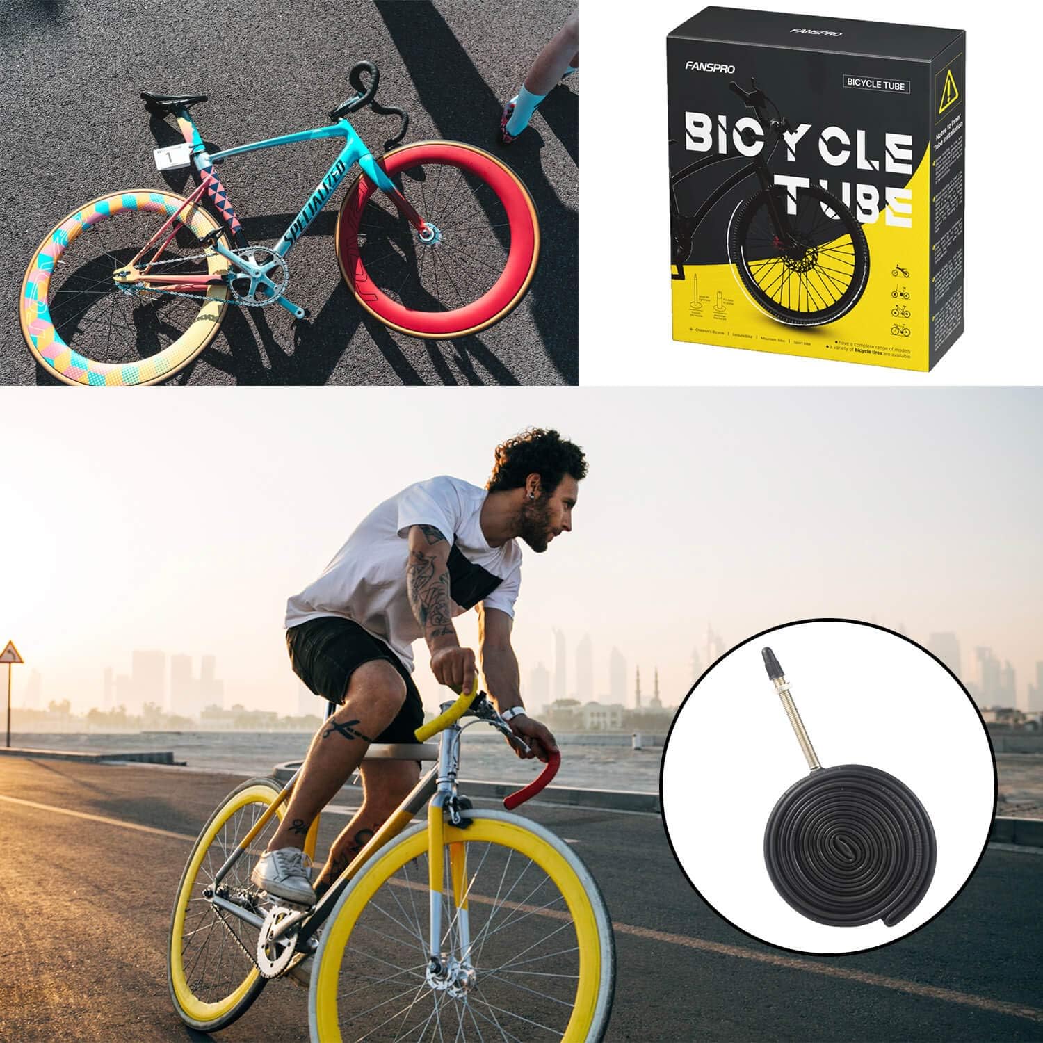 700 tubos interiores de bicicleta de carretera 28-32c, válvula Presta de 2.362 in, tubo interior de butilo de calidad premium, paquete de 6 con 2
