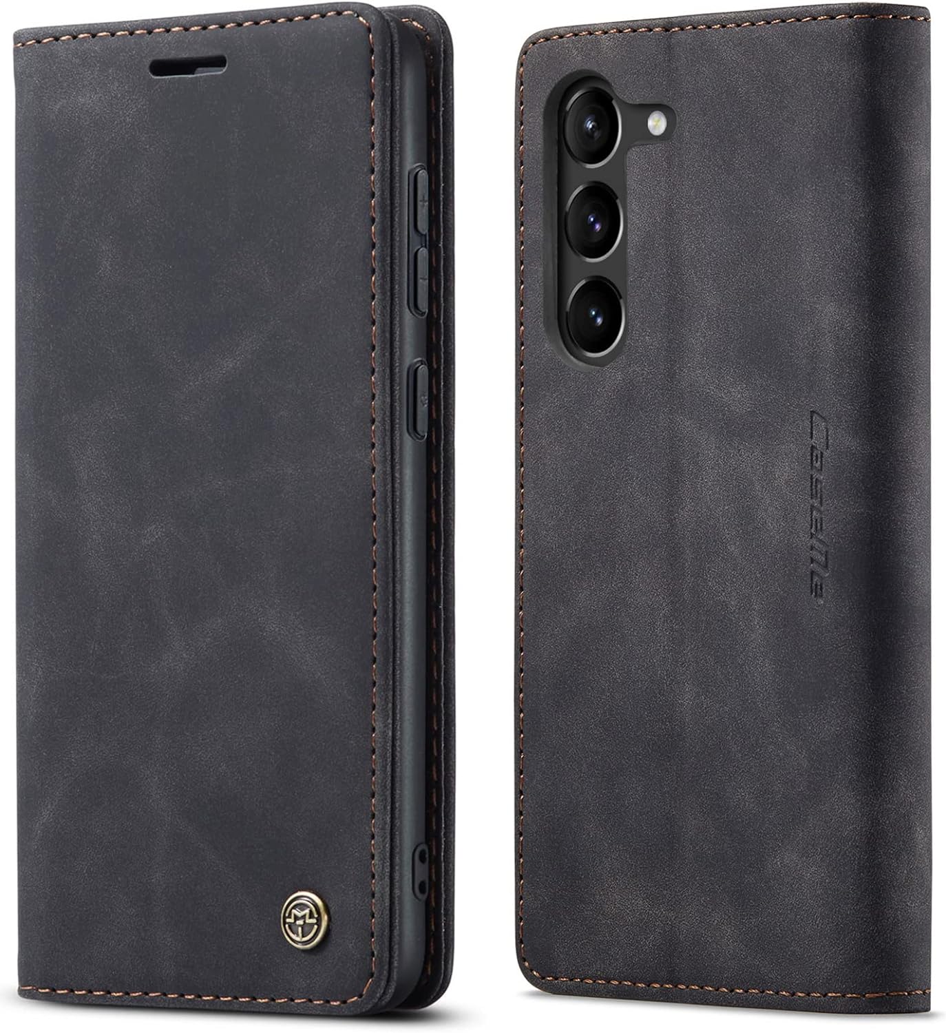 SINIANL Funda para Samsung Galaxy S23, funda de piel para Galaxy S23, estilo vintage tipo cartera, plegable, con función atril, ranuras para