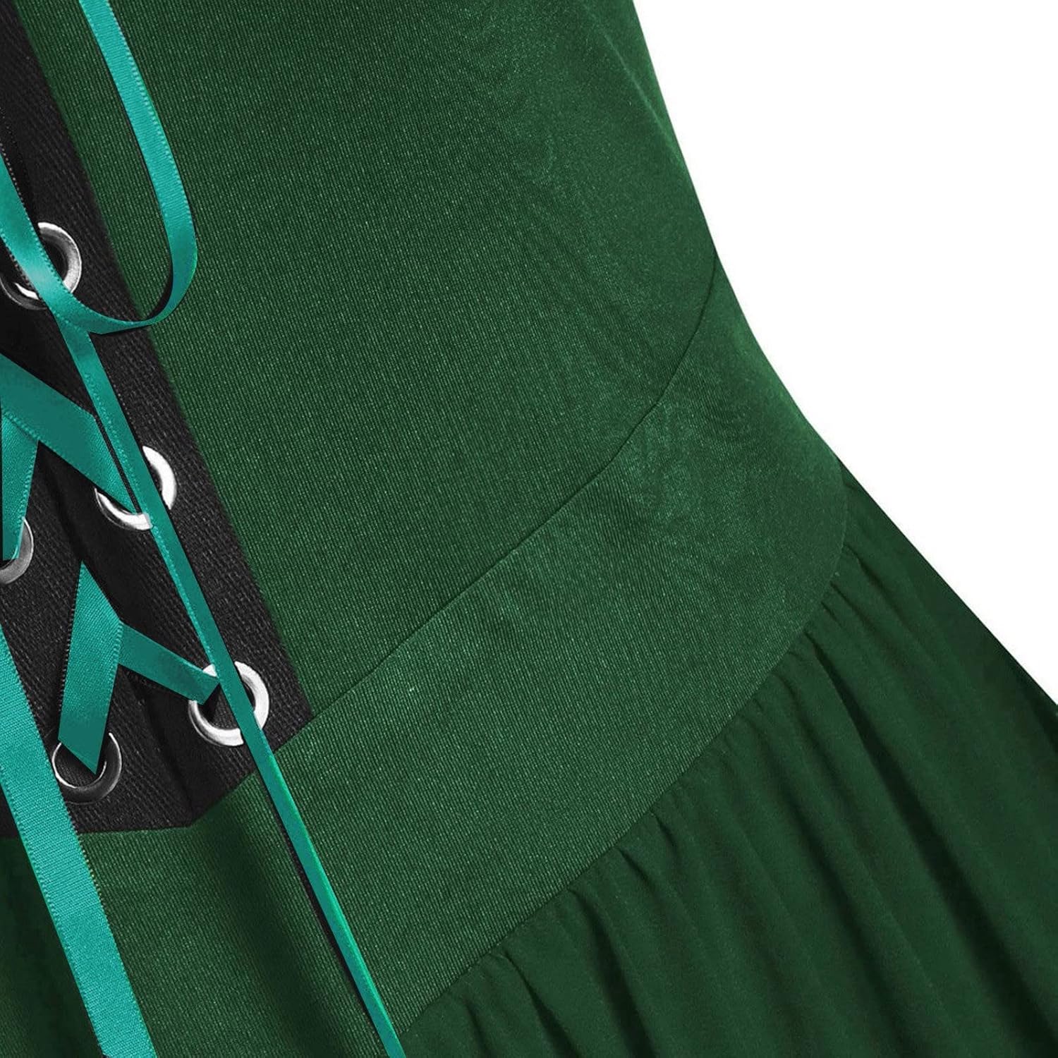 FlekmanArt Disfraz de cosplay renacentista medieval irlandés para mujer, disfraz de hada, hombros descubiertos, vestido de manga de mariposa