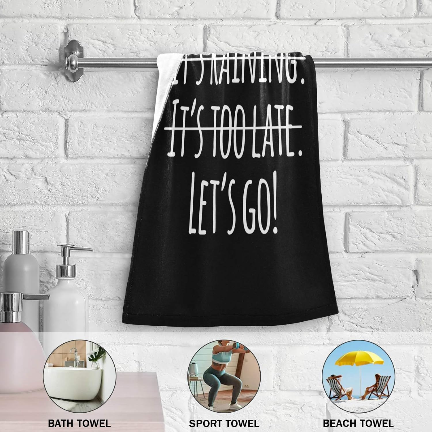 ALAZA Juego de 2 toallas de mano motivacionales con cita deportiva, toalla suave y absorbente para el hogar, baño, cocina, gimnasio, playa, 28.3 x