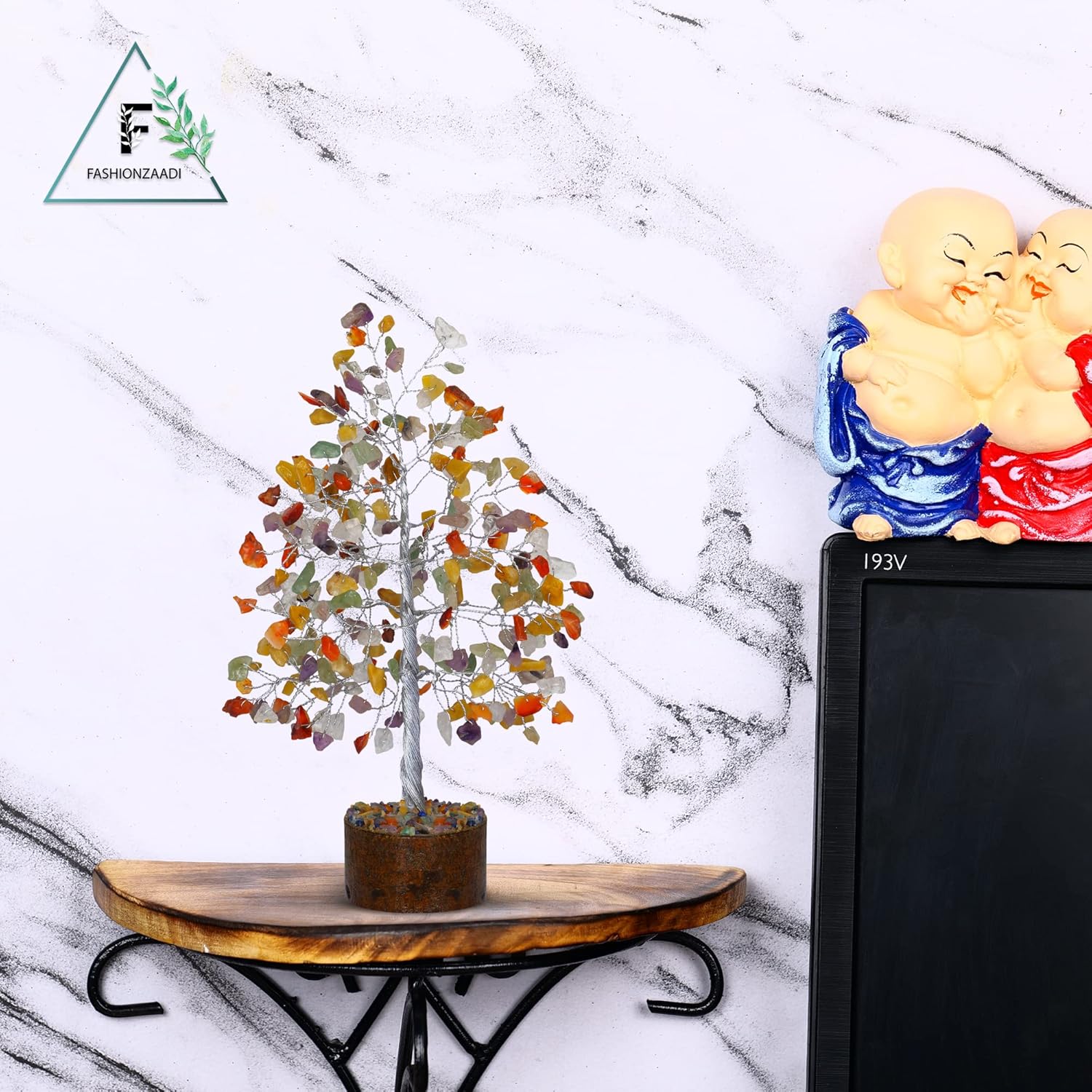 Árbol del dinero FASHIONZAADI con piedras preciosas, bonsai hecho a mano para el equilibrio de los chakras, sanación o reiki, árbol espiritual para