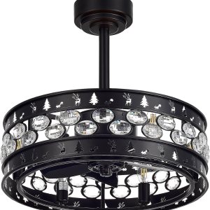 Breezary Ventiladores de techo enjaulados de 20 pulgadas con control remoto de luz, 5 aspas reversibles, motor de CA silencioso, temporizador, Breezary Ventiladores de techo enjaulados de 20 pulgadas con control remoto de luz, 5 aspas reversibles, motor de CA silencioso, temporizador,