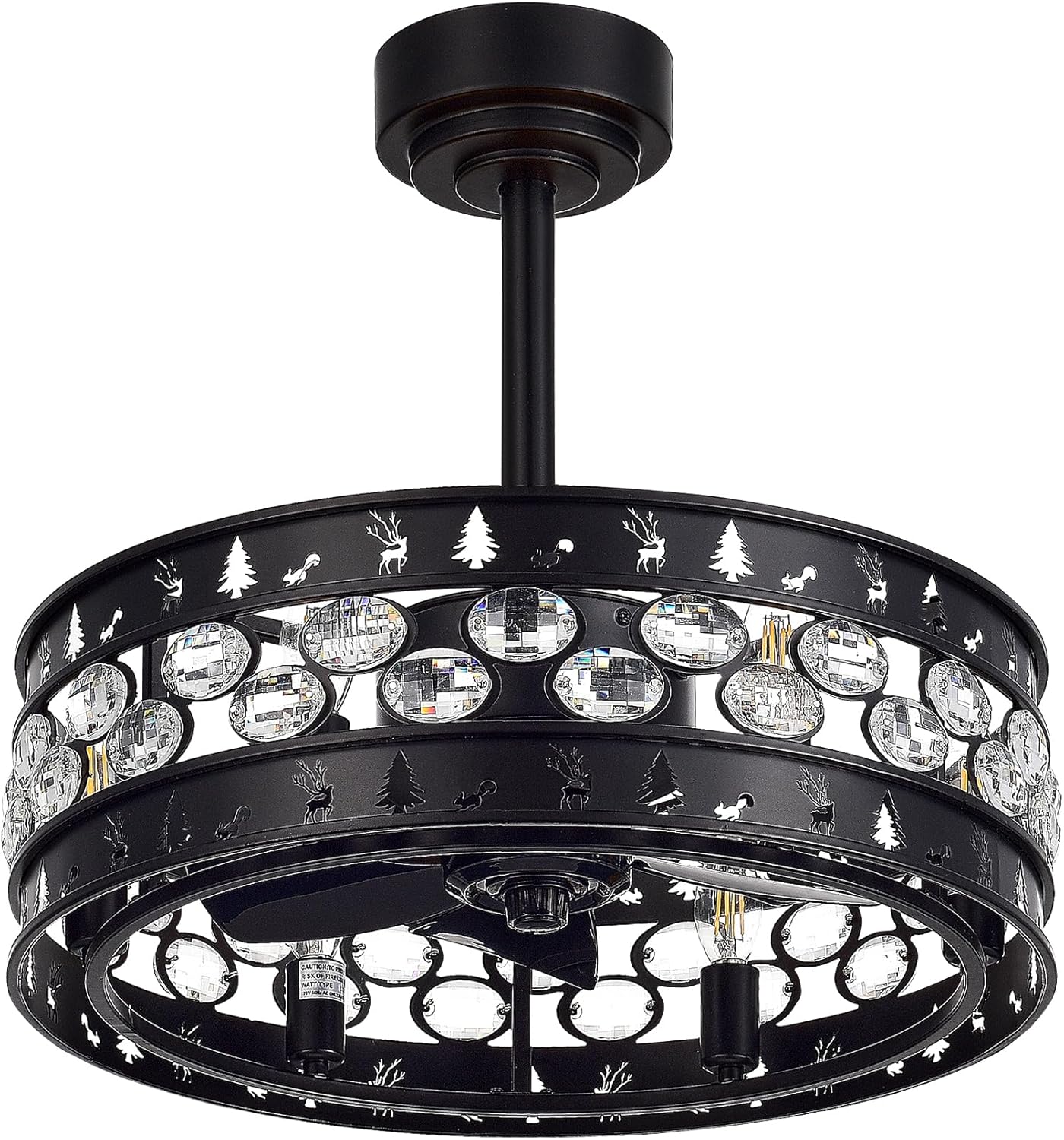 Breezary Ventiladores de techo enjaulados de 20 pulgadas con control remoto de luz, 5 aspas reversibles, motor de CA silencioso, temporizador,