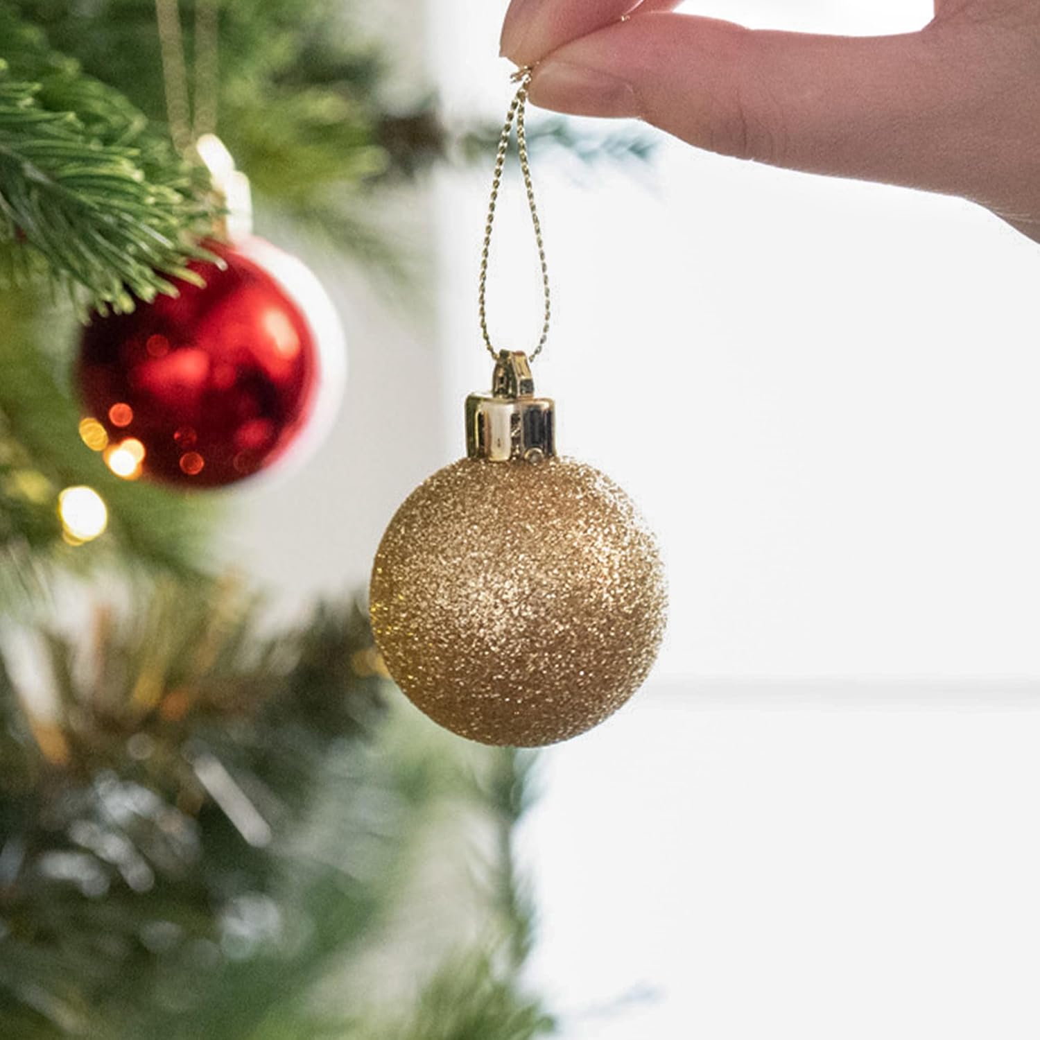 Valery Madelyn – Esfera navideña (24 piezas, 40 mm, esferas de Navidad inastillables, para decoración de árbol de Navidad