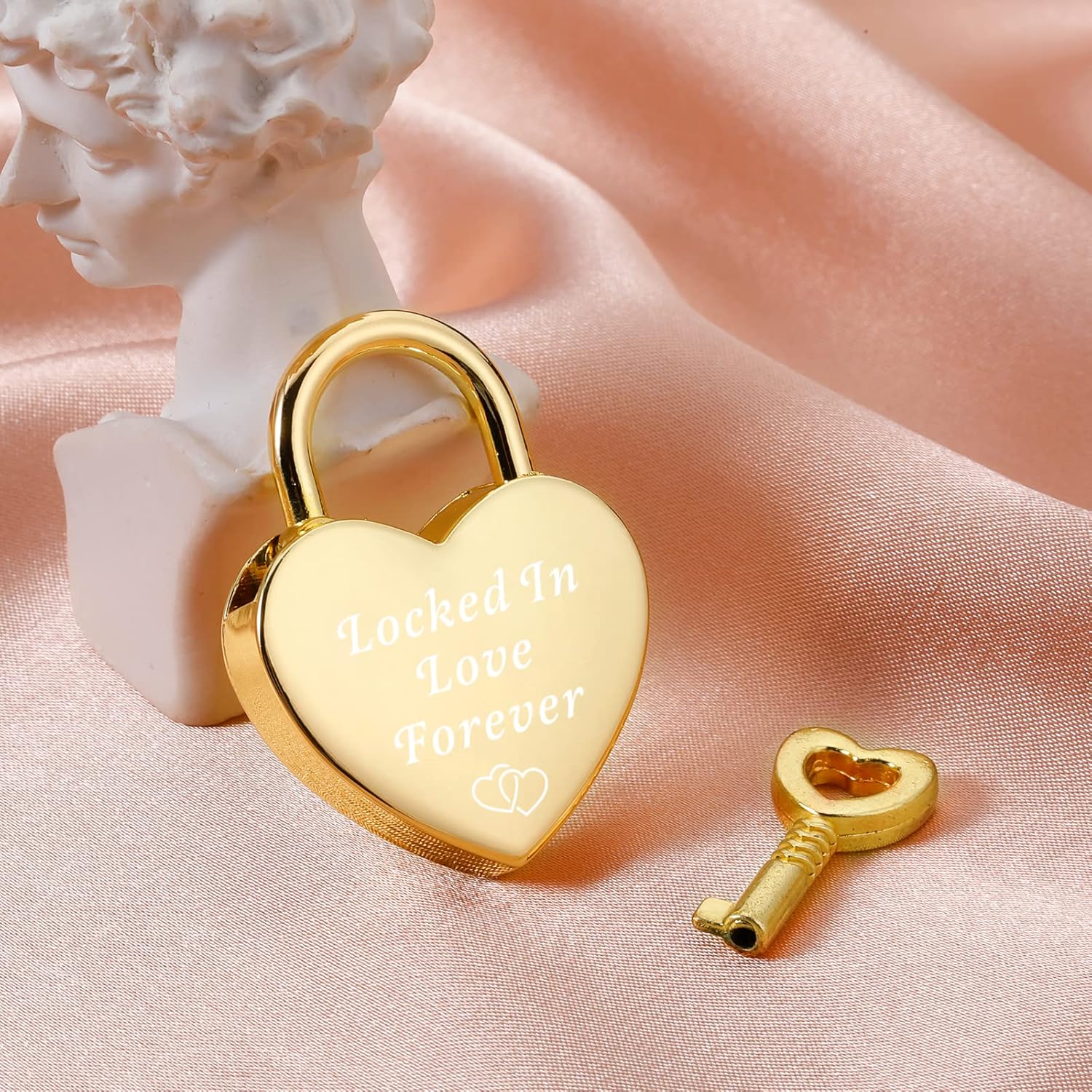 Candado de corazón para el día de San Valentín, regalo para novio, novia, amor, recuerdo para pareja, aniversario, candado de corazón grabado para