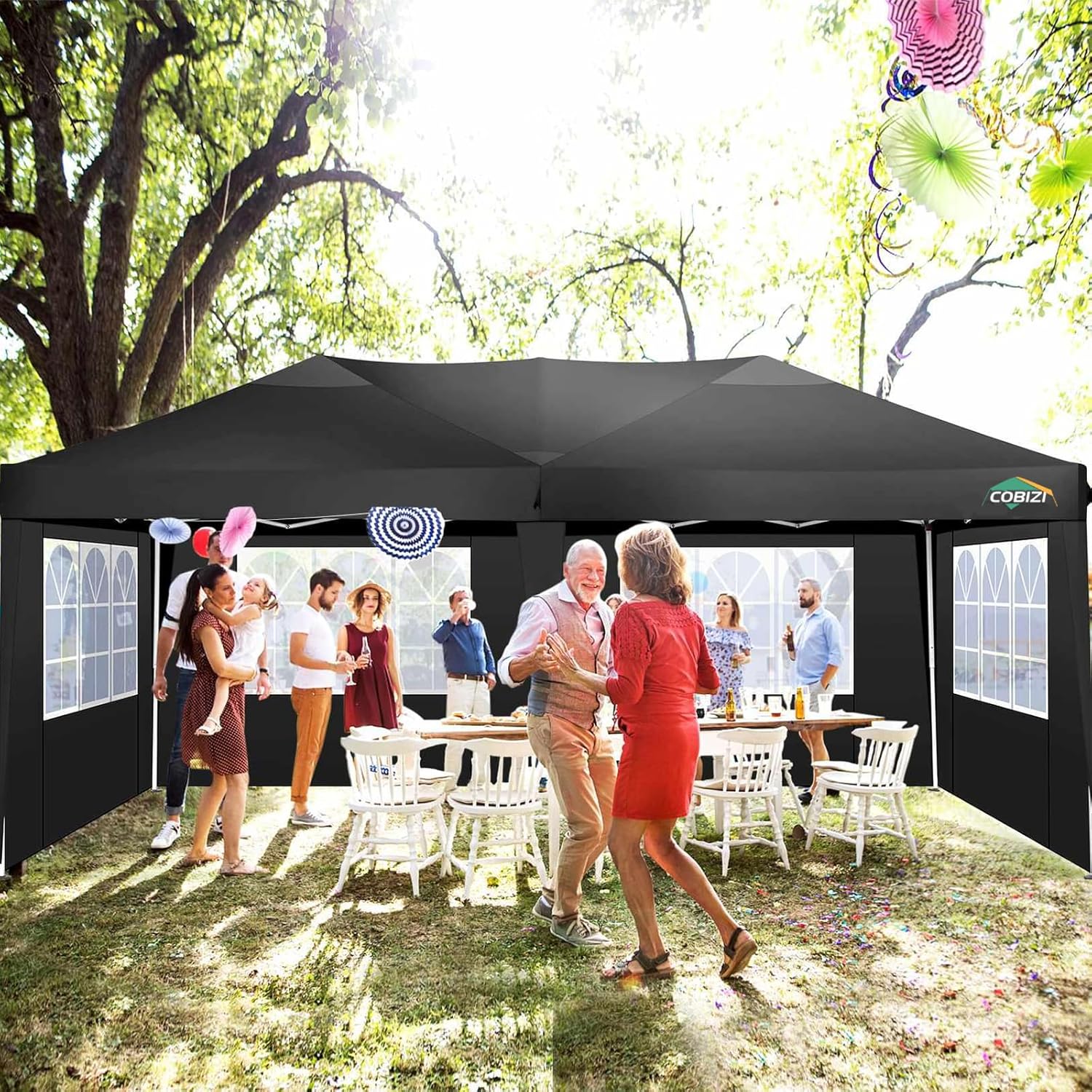 COBIZI Tienda de campaña desplegable de 10 x 20 pulgadas, impermeable, refugio instantáneo comercial, para exteriores, carpa para fiestas, con bolsa