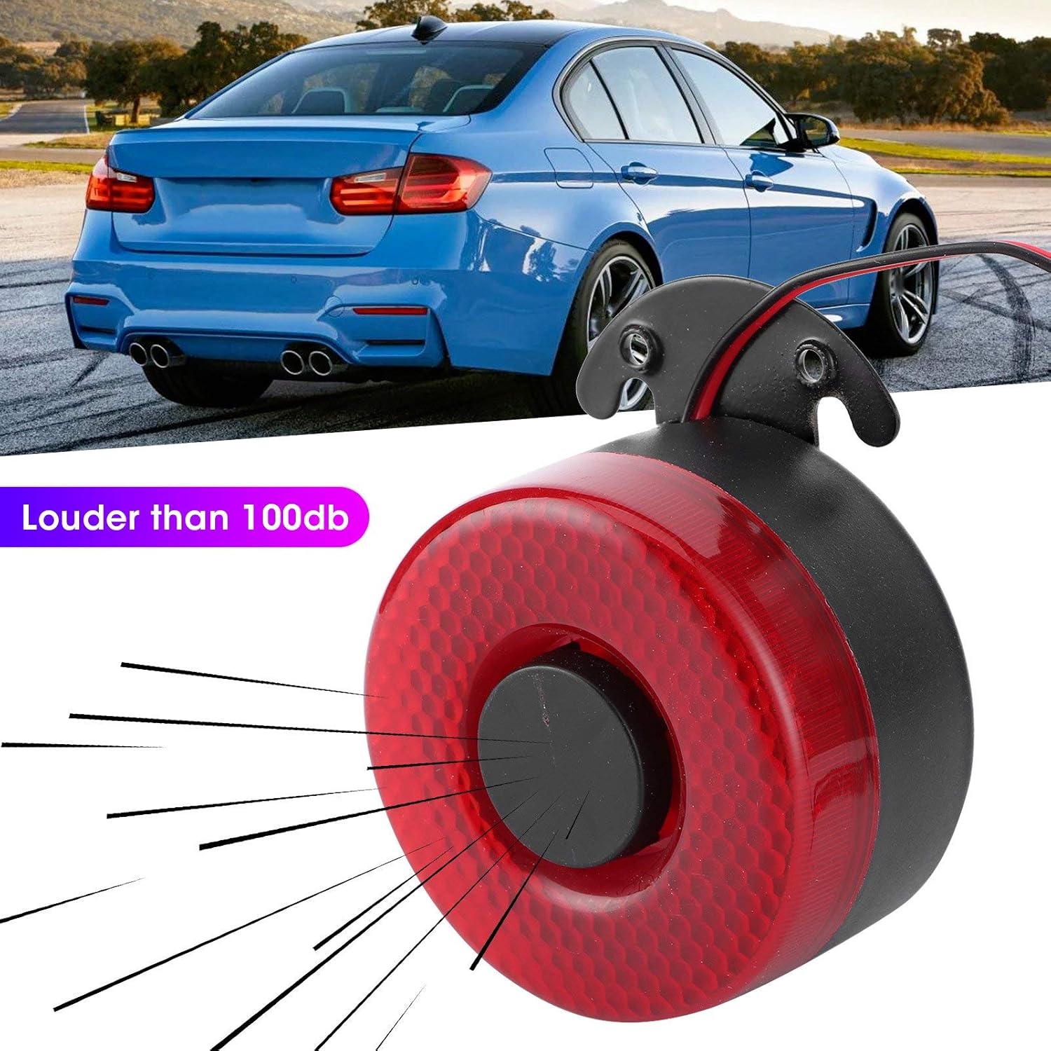 Alarma de respaldo para automóvil, bocina de marcha atrás de 12 V24 V 105 dB con luz, advertencia automática de vehículo de respaldo para automóvil,