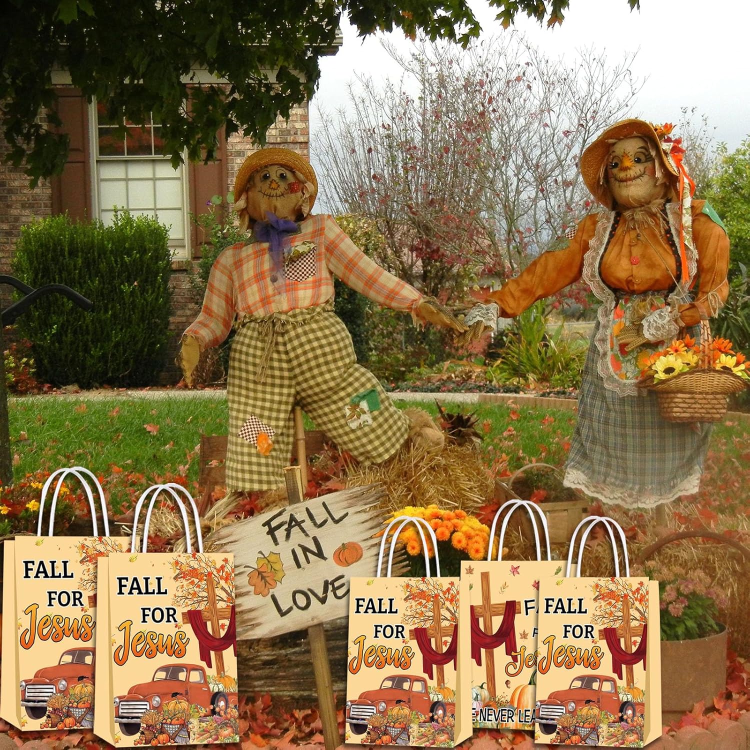 16 bolsas de fiesta de otoño para Jesús, bolsas de regalos de Acción de Gracias, regalos de fiesta de religión cristiana para otoño para Jesús