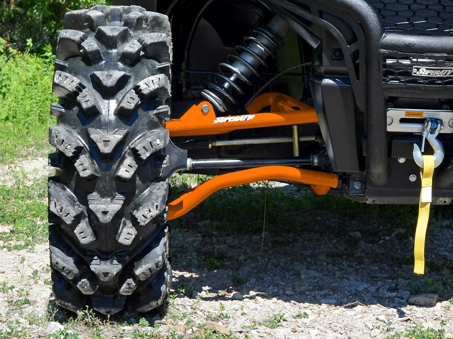 SuperATV Brazos A de desplazamiento arqueados de alta resistencia de 1.5 pulgadas para Polaris RZR S 10002019-2020 S4 1000 2017-2020 – Naranja