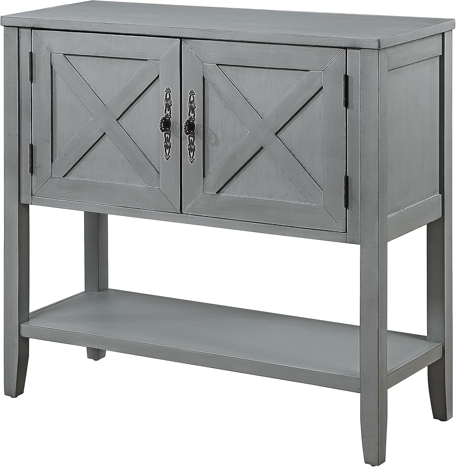 APATEN Mesa consola de madera de 35 pulgadas de ancho con estante inferior y armario de 2 puertas, muebles elegantes para sala de estar, pasillo,