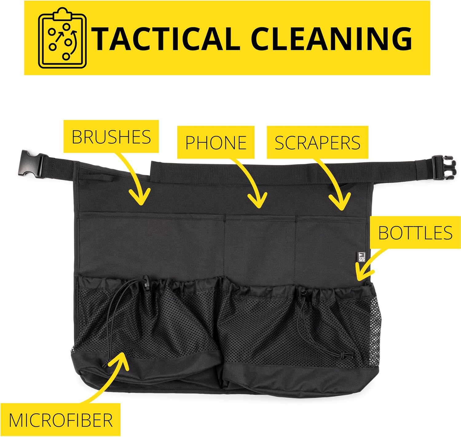 Delantal resistente de limpieza de velocidad profesional impermeable. Diseñado para limpiadores profesionales como un carrito de limpieza alrededor