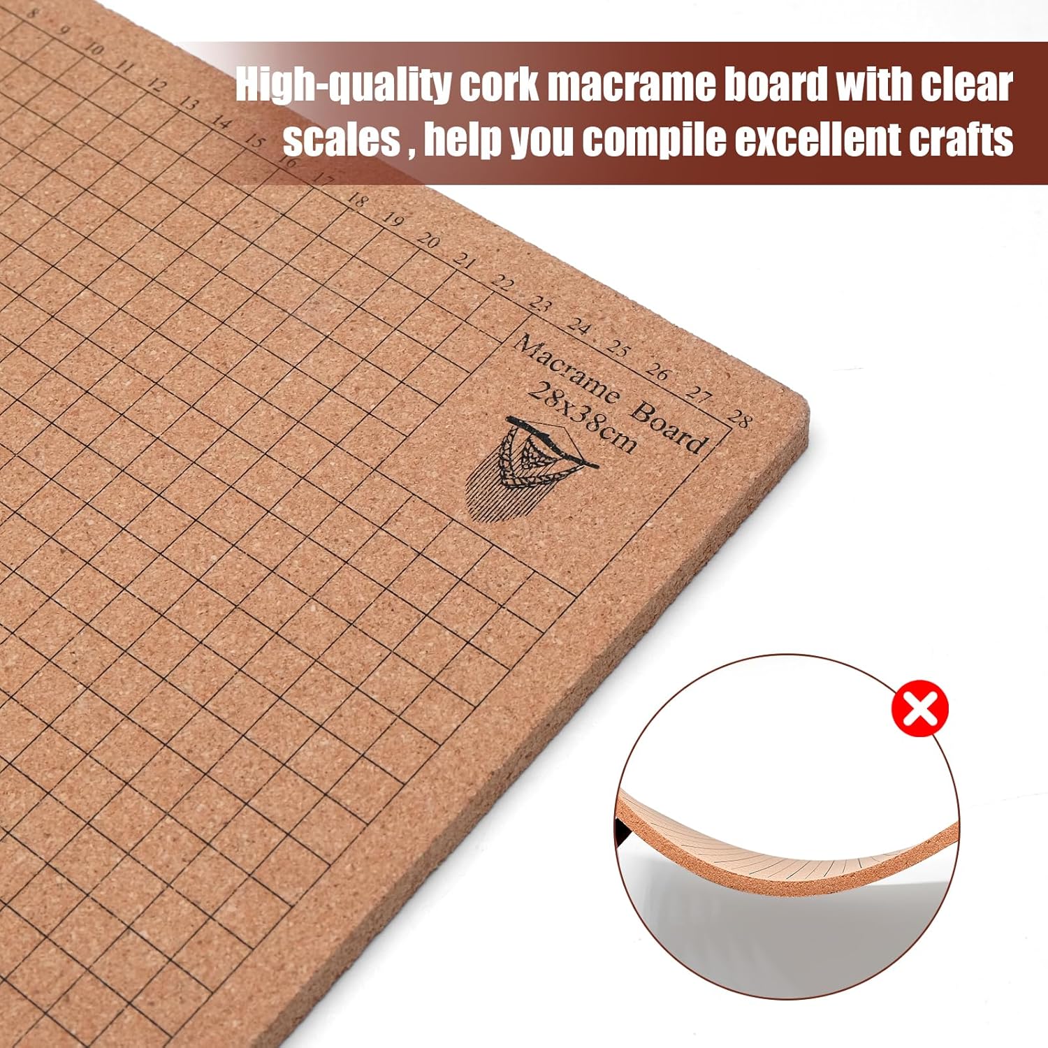 Tablero de macramé de 12 x 16 pulgadas para trenzar y cordar tablero de proyecto de macramé para trenzar pulseras, crear macramé y creaciones de