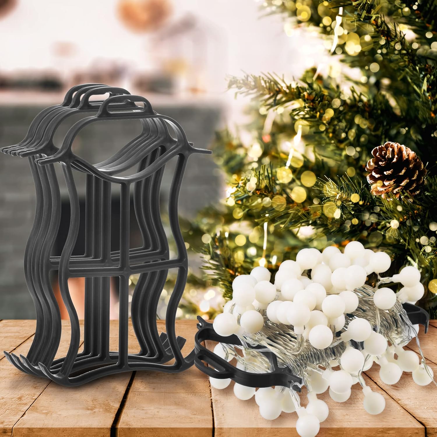 Soporte de almacenamiento de luces de Navidad multiusos para Navidad, cable de luz, cuerda organizadora de guirnalda de cuentas de Navidad, manguera
