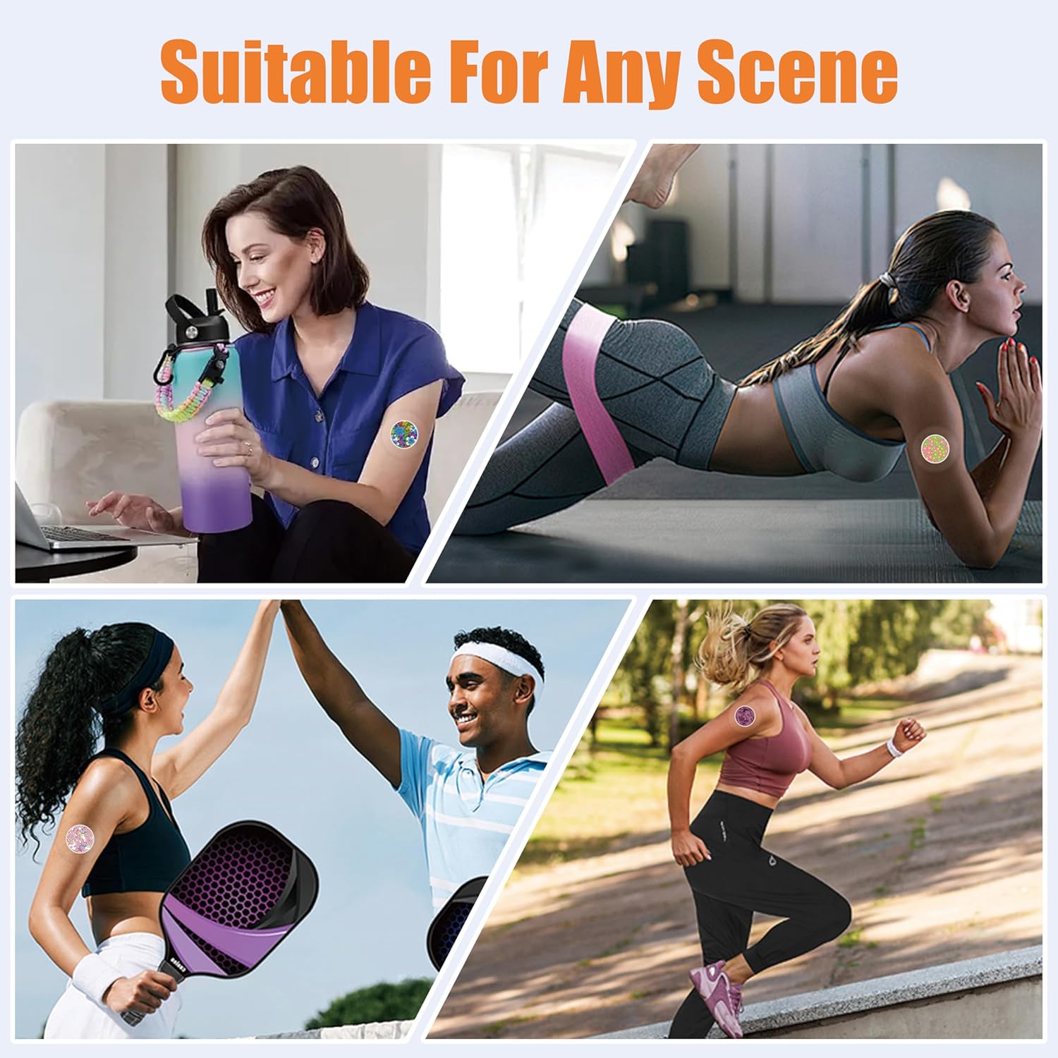 Cubiertas de sensor para Freestyle Libre 2, 20 cubiertas de sensor+20 calcomanías, agradables al tacto, impermeables Libre 3 parches adhesivos,