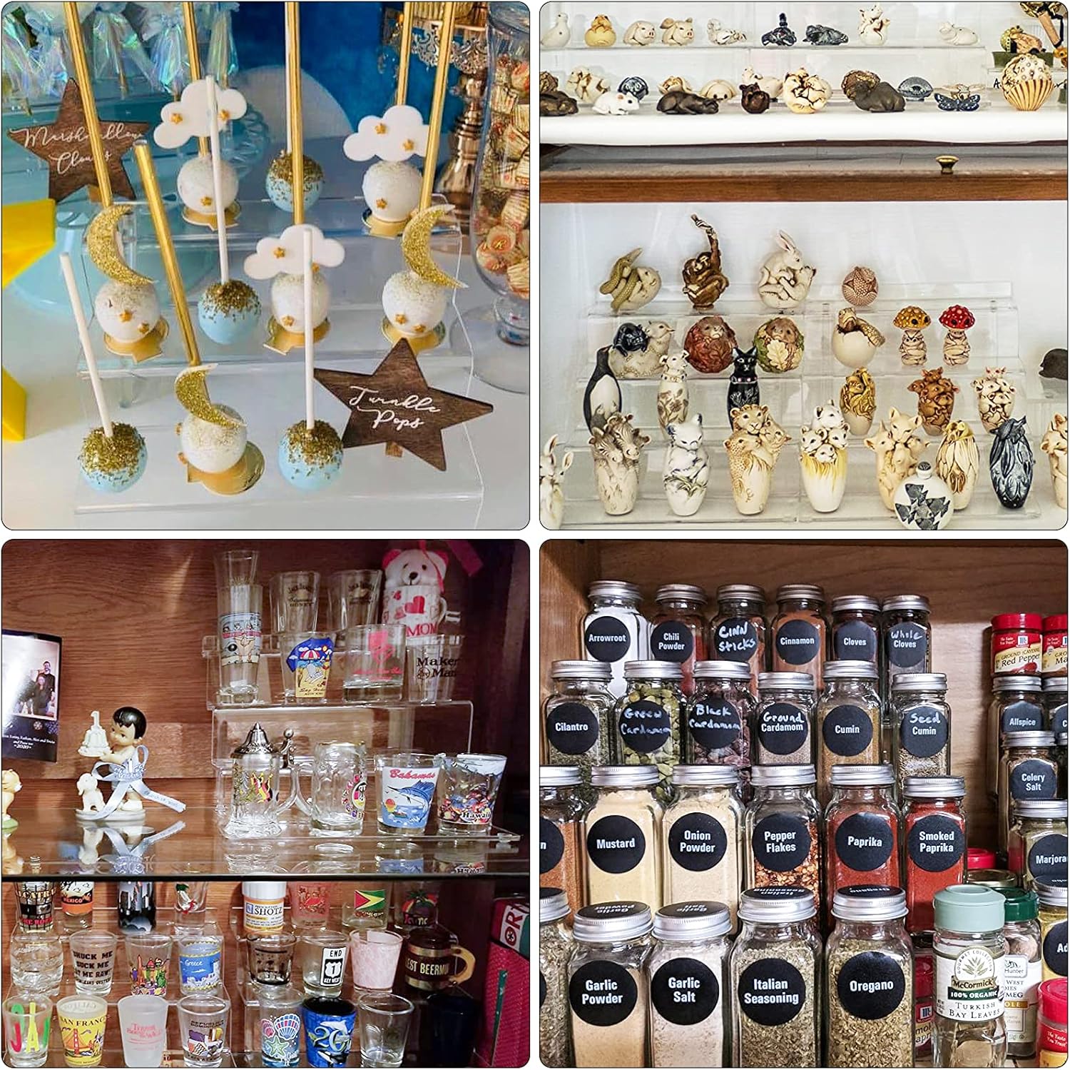 Estante acrílico de 12 pulgadas para organizador de perfumes, estantes Funko POP de 4 niveles, organizador de colonia, soporte de exhibición