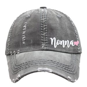 Women’s Embroidered Nonna or Custom Name Text Hat, Baseball or High Ponytail Cap, Optional Heart, Gift Present for Birthday Mother’s Day Women’s Embroidered Nonna or Custom Name Text Hat, Baseball or High Ponytail Cap, Optional Heart, Gift Present for Birthday Mother’s Day
