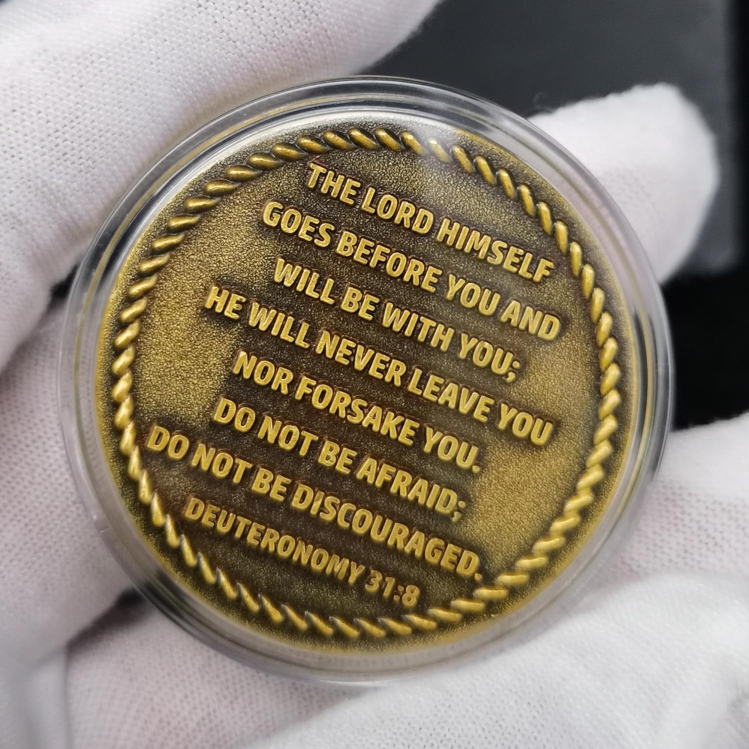 Moneda de desafío anclada en Cristo, símbolo de fe y fuerza, ficha de abrazo de bolsillo cristiana (paquete de 3)