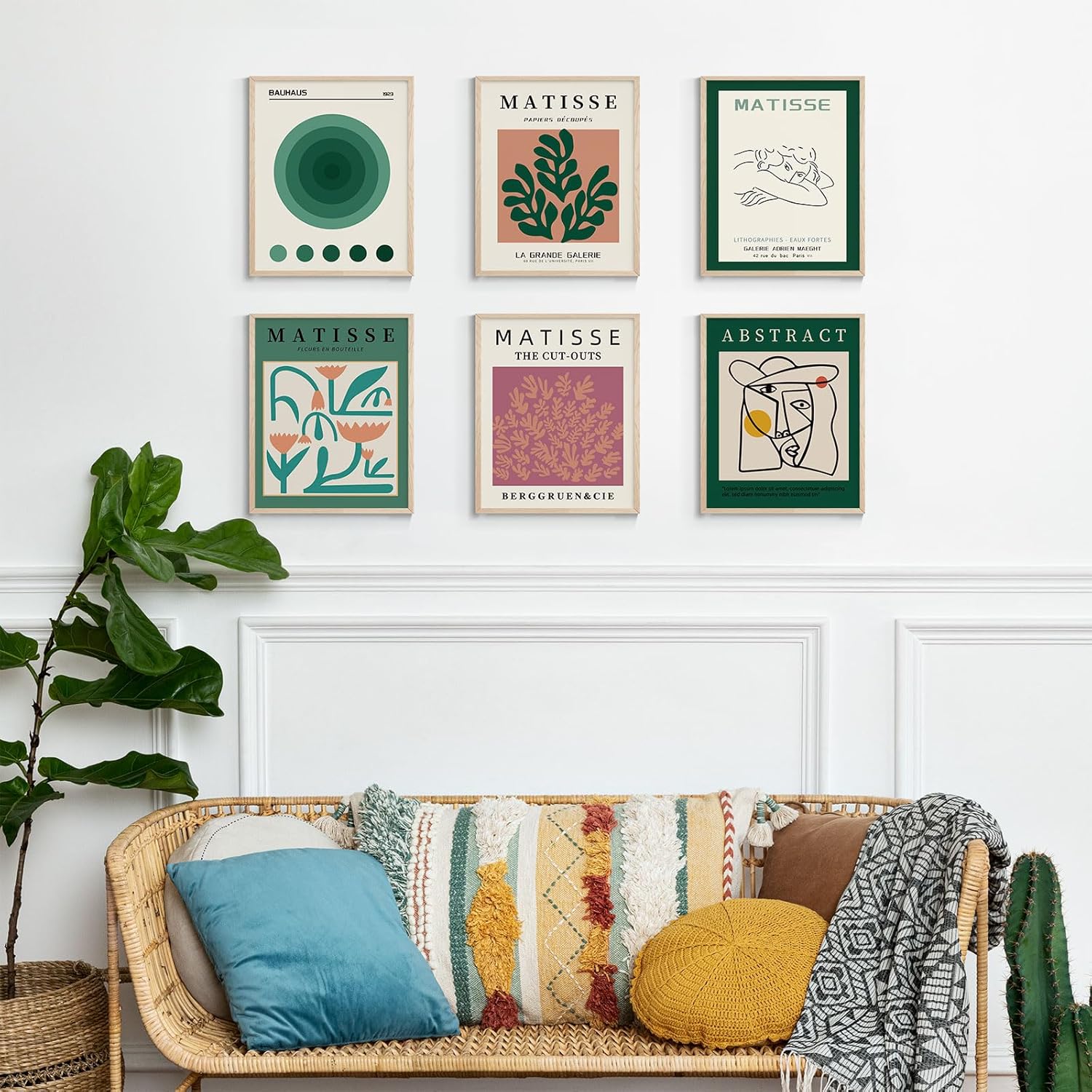 VIYYIEA Sage Matisse – Arte de pared estético para decoración de habitación, póster botánico abstracto para decoración de pared, pósteres de