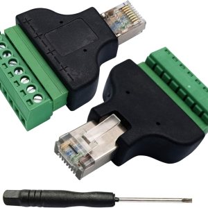 Terminal de tornillo RJ45 8P 8C macho a 8 pines hembra, terminales tipo tornillo, enchufe de red Ethernet para acoplador AV CCTV UTP DVR Cat5 Cat6 Terminal de tornillo RJ45 8P 8C macho a 8 pines hembra, terminales tipo tornillo, enchufe de red Ethernet para acoplador AV CCTV UTP DVR Cat5 Cat6