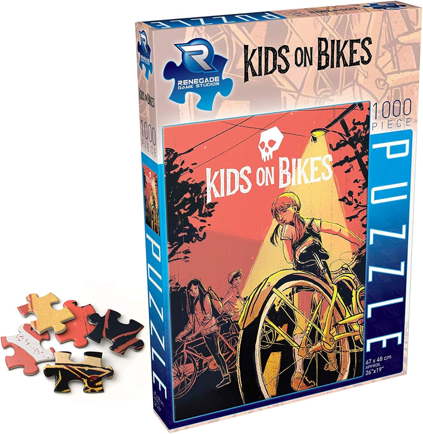 Renegade Game Studios Rompecabezas de 1000 piezas  Niños en bicicletas, 26 x 19 pulgadas, cuenta con arte del juego aclamado por la crítica, niños