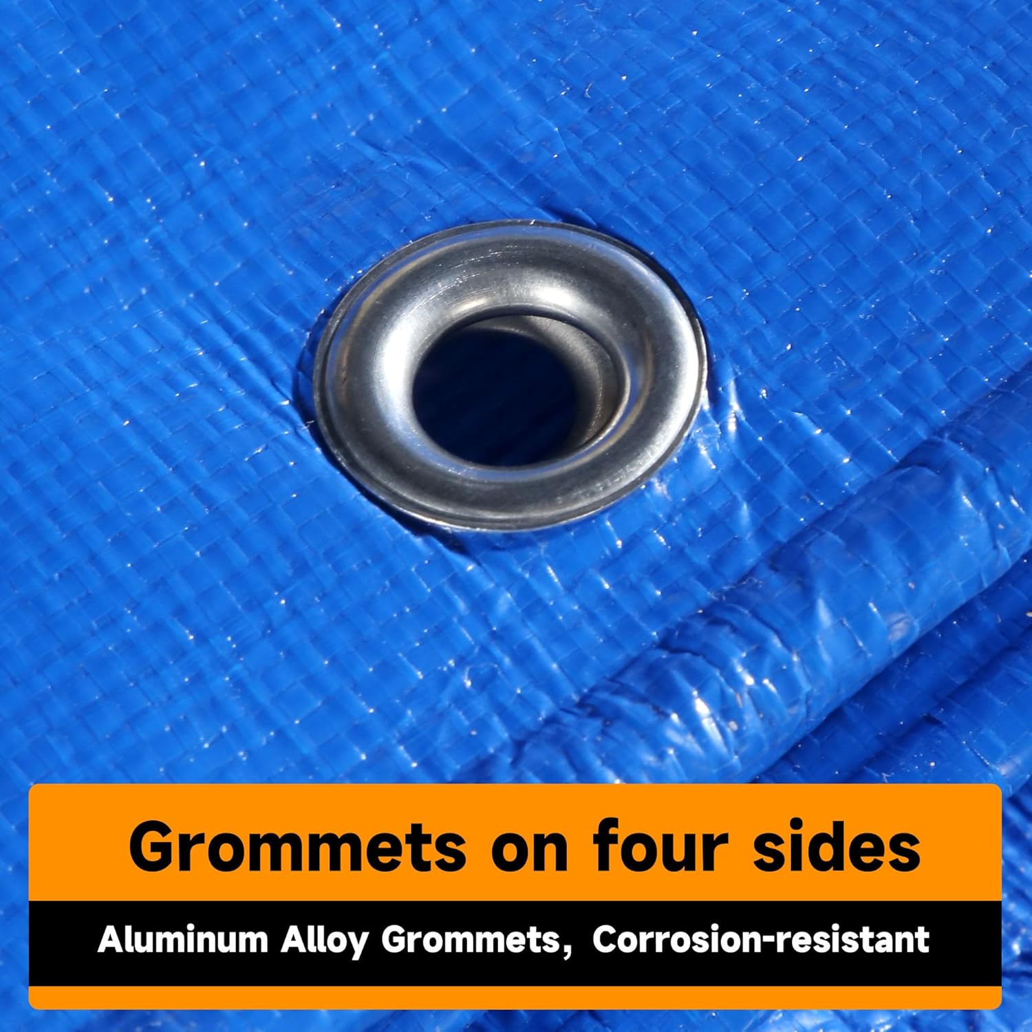Lona de polietileno resistente e impermeable y duradera con ojales y bordes reforzados, resistente a los rayos UV para vehículocubierta de