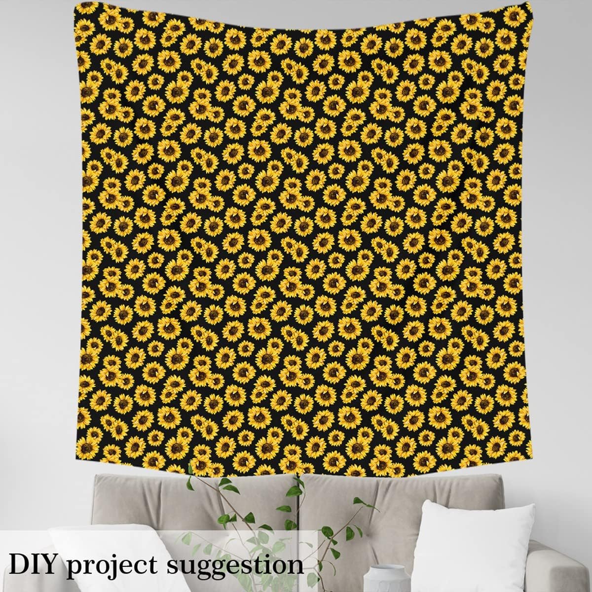 The Yard – Tela de girasol 3D para tapicería floral con flores amarillas para interiores y exteriores, tela floral botánica, tela decorativa
