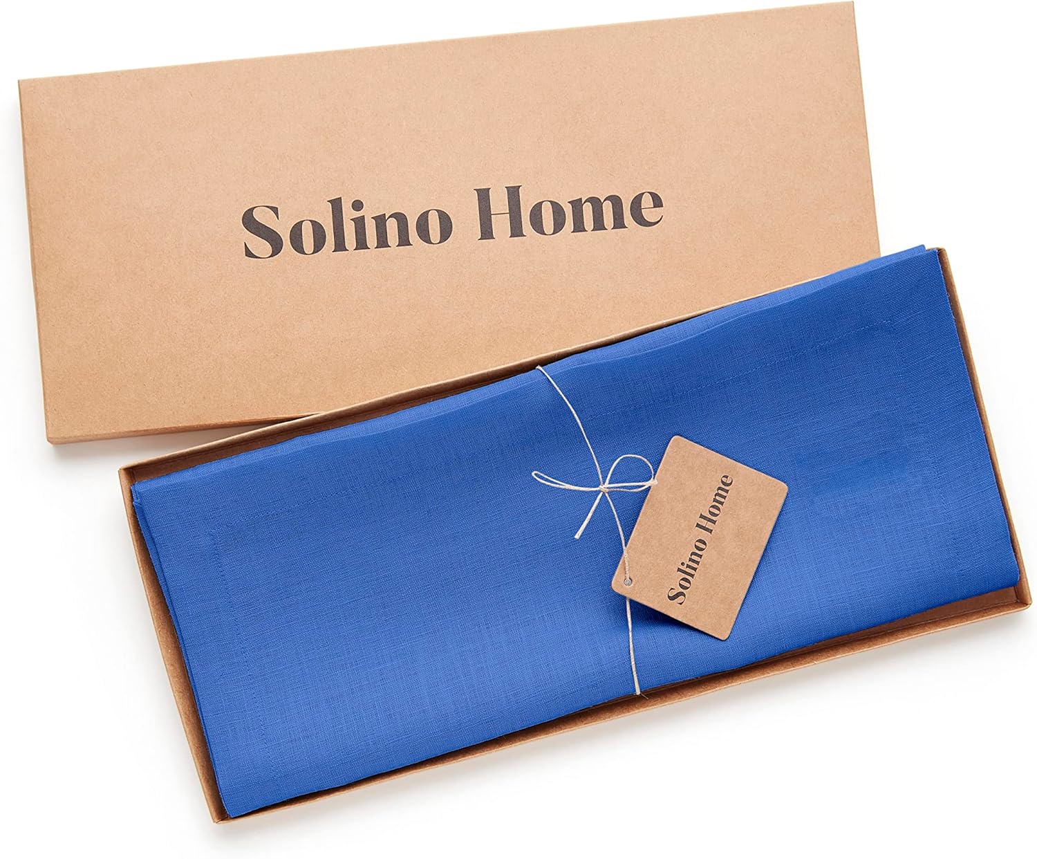 Solino Home Camino de mesa de lino azul real de 120 pulgadas de largo  100% lino puro de 14 x 120 pulgadas  Camino de mesa de comedor de granja para