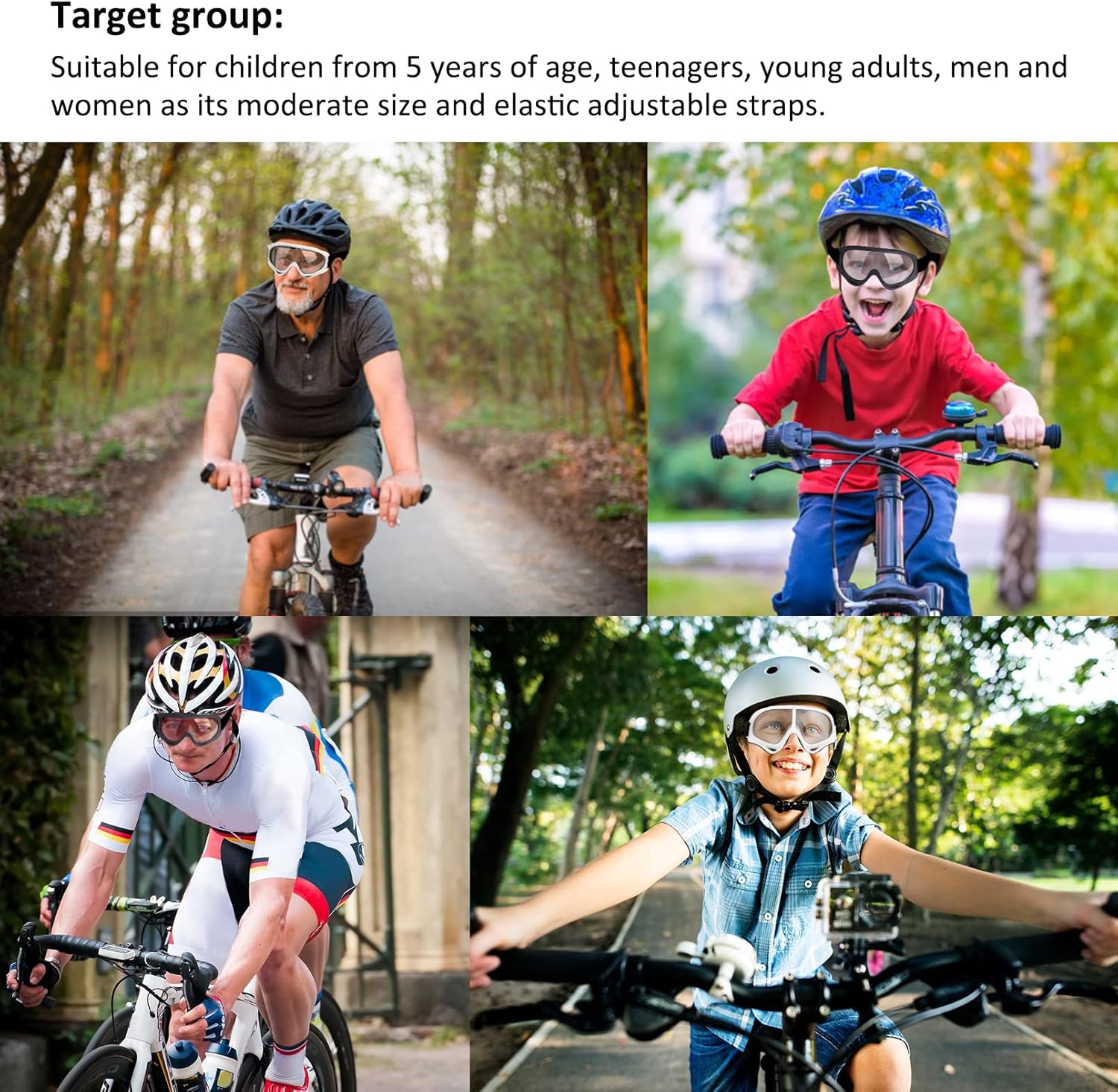 4-FQ Gafas de motocicleta para niños, paquete de 2 gafas de motocross, ATV, gafas de esquí, gafas de carreras todoterreno para niños, gafas de aire