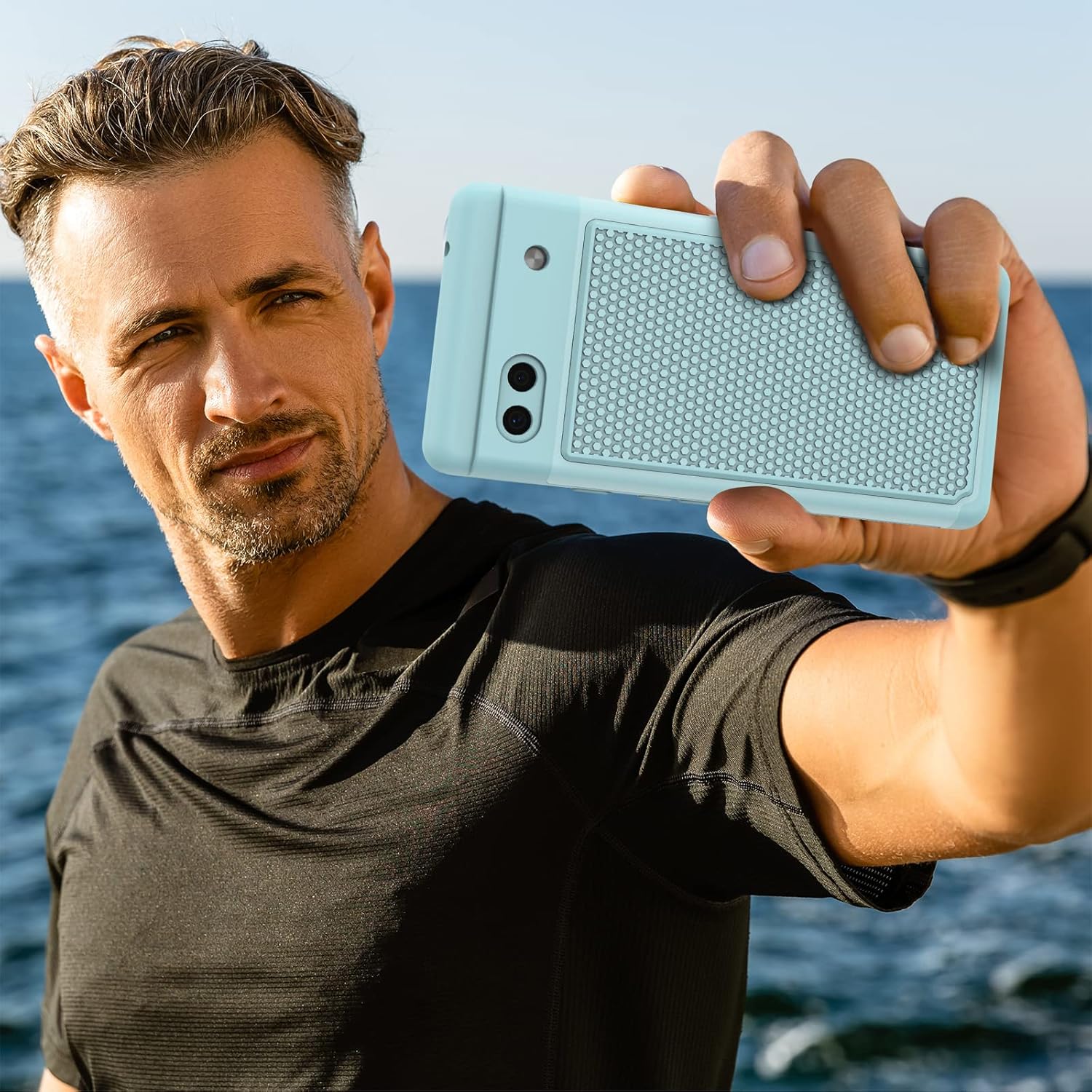 JXVM Funda para teléfono Google Pixel 6a funda protectora de doble capa resistente para teléfono celular, a prueba de golpes, con parte trasera
