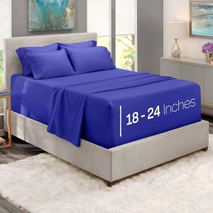 Nestl Juego de sábanas de 6 piezas de microfibra suave con bolsillos extra profundos, sábanas y fundas de almohada resistentes a la decoloración, Nestl Juego de sábanas de 6 piezas de microfibra suave con bolsillos extra profundos, sábanas y fundas de almohada resistentes a la decoloración,