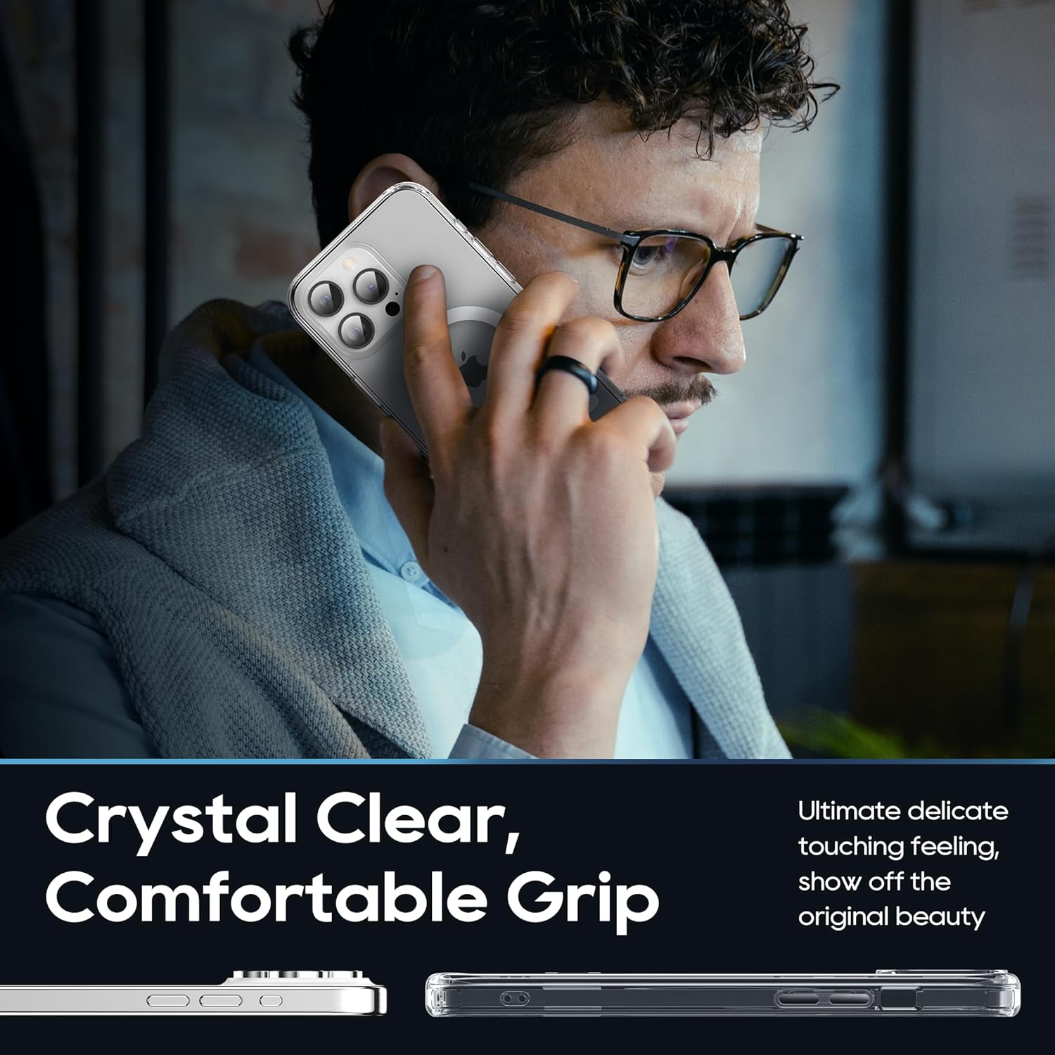 Niunisi Funda magnética para iPhone 15 Pro Max con soporte, soporte delgado con protector de pantalla compatible con Magsafe a prueba de golpes,