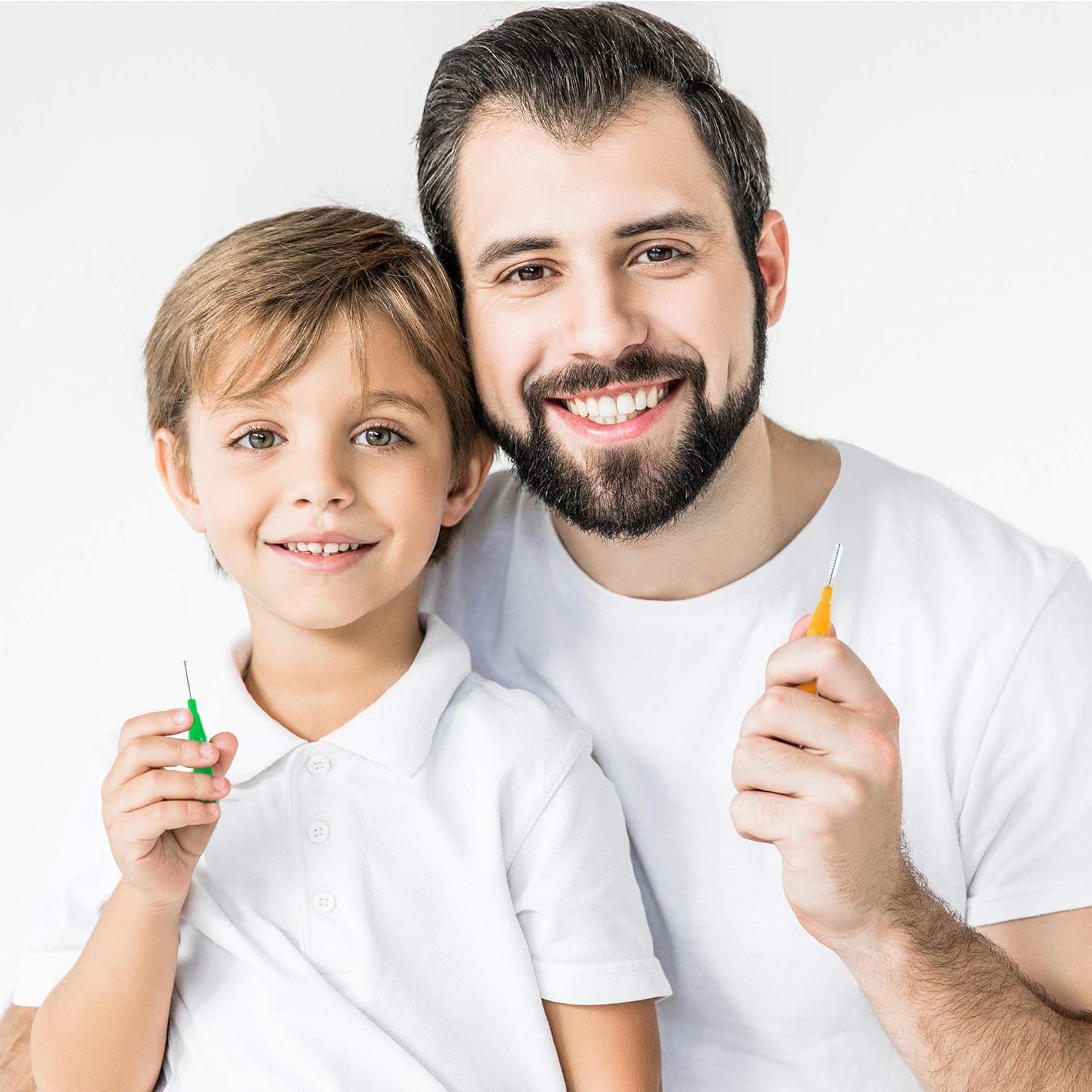 BBTO 100 piezas de llaves para cepillo dental limpiador interdental, palillo de dientes, cabezal de hilo dental, limpiador oral de palillos