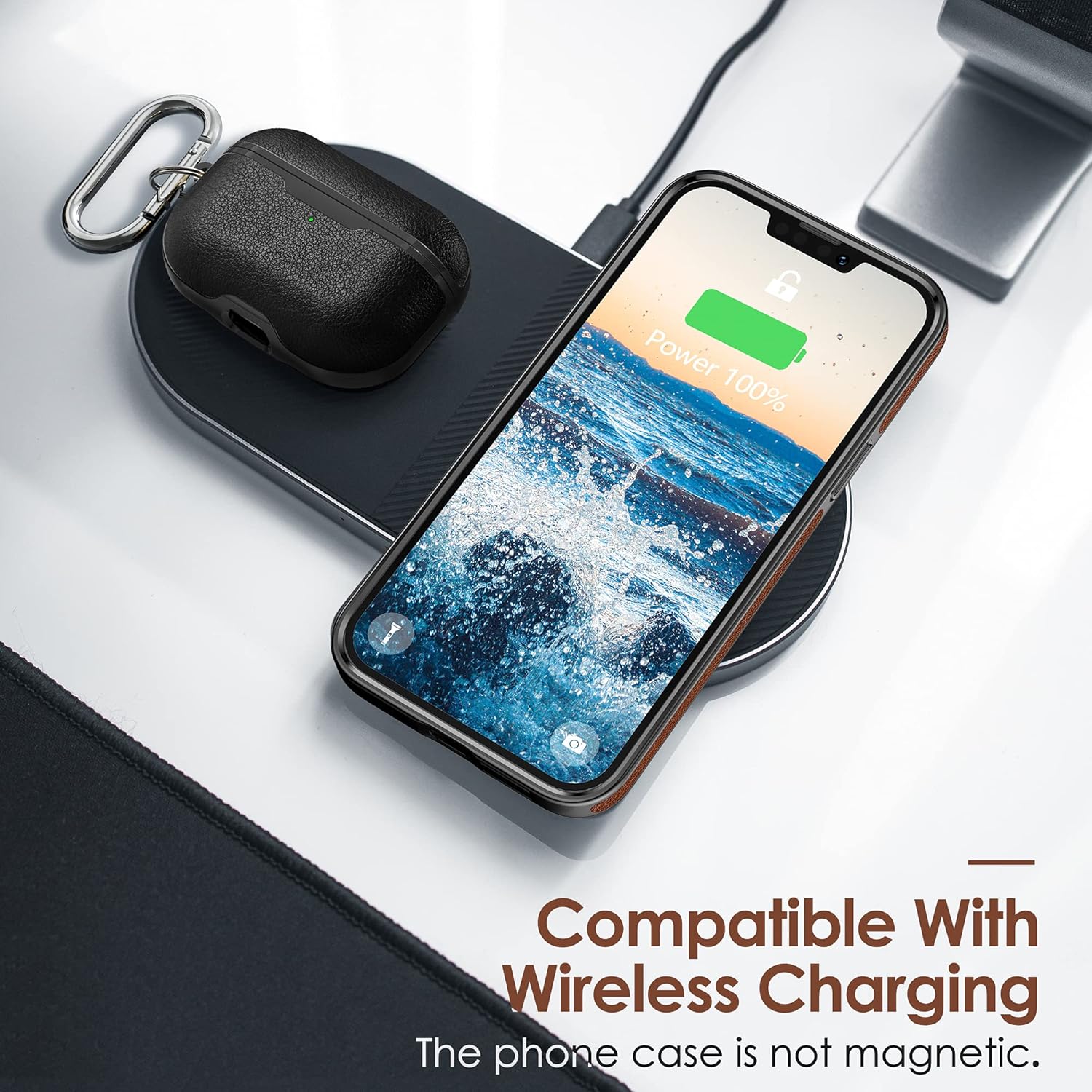 LOHASIC Funda compatible con iPhone 14 Plus, piel sintética de lujo, elegante, elegante, delgada, suave, antideslizante, flexible, para hombre, para