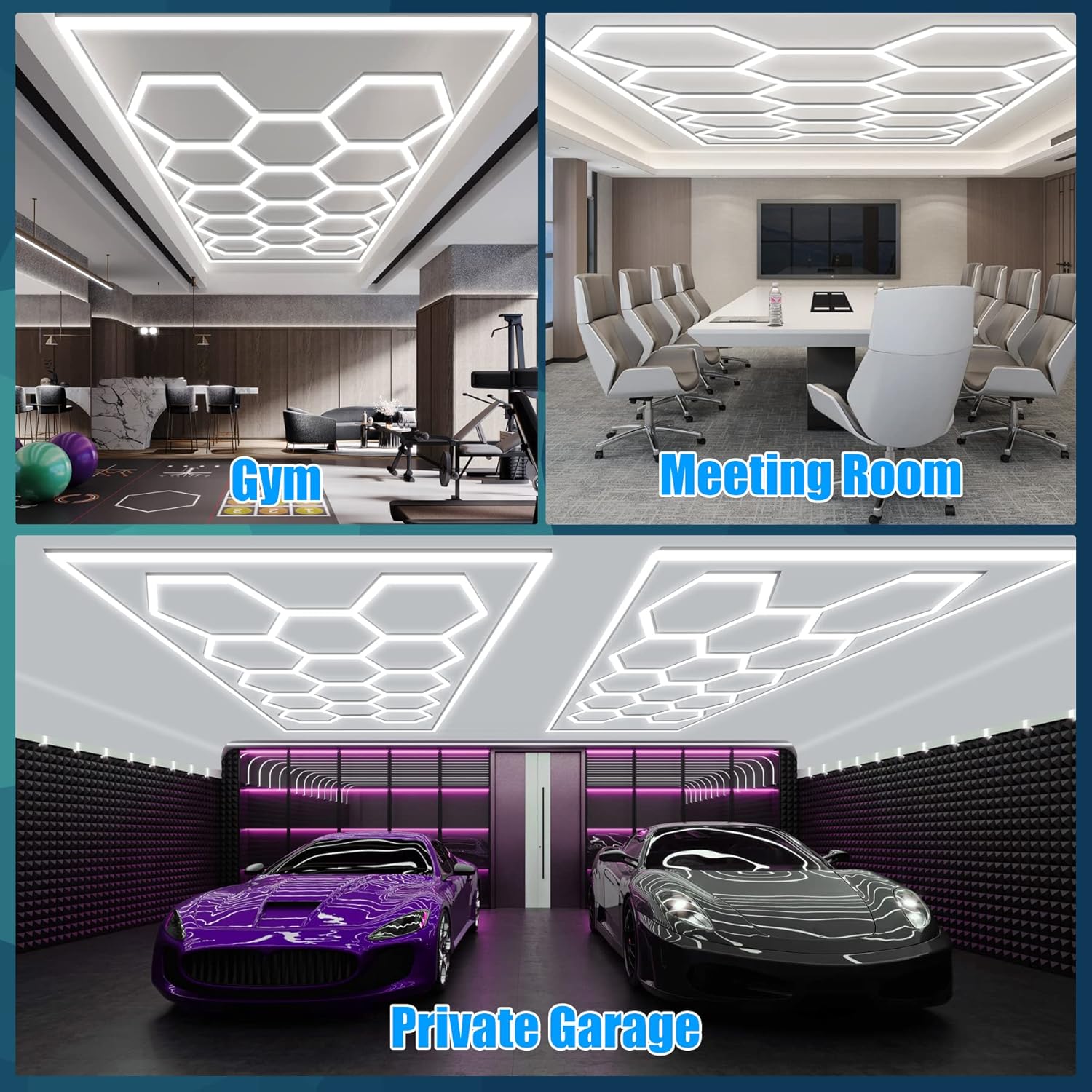 Gneng Luces LED hexagonales 6500K4500K3000K, 3 luces hexagonales de temperatura de color, Luz hexagonal LED con interruptor táctil de pared WiFi,