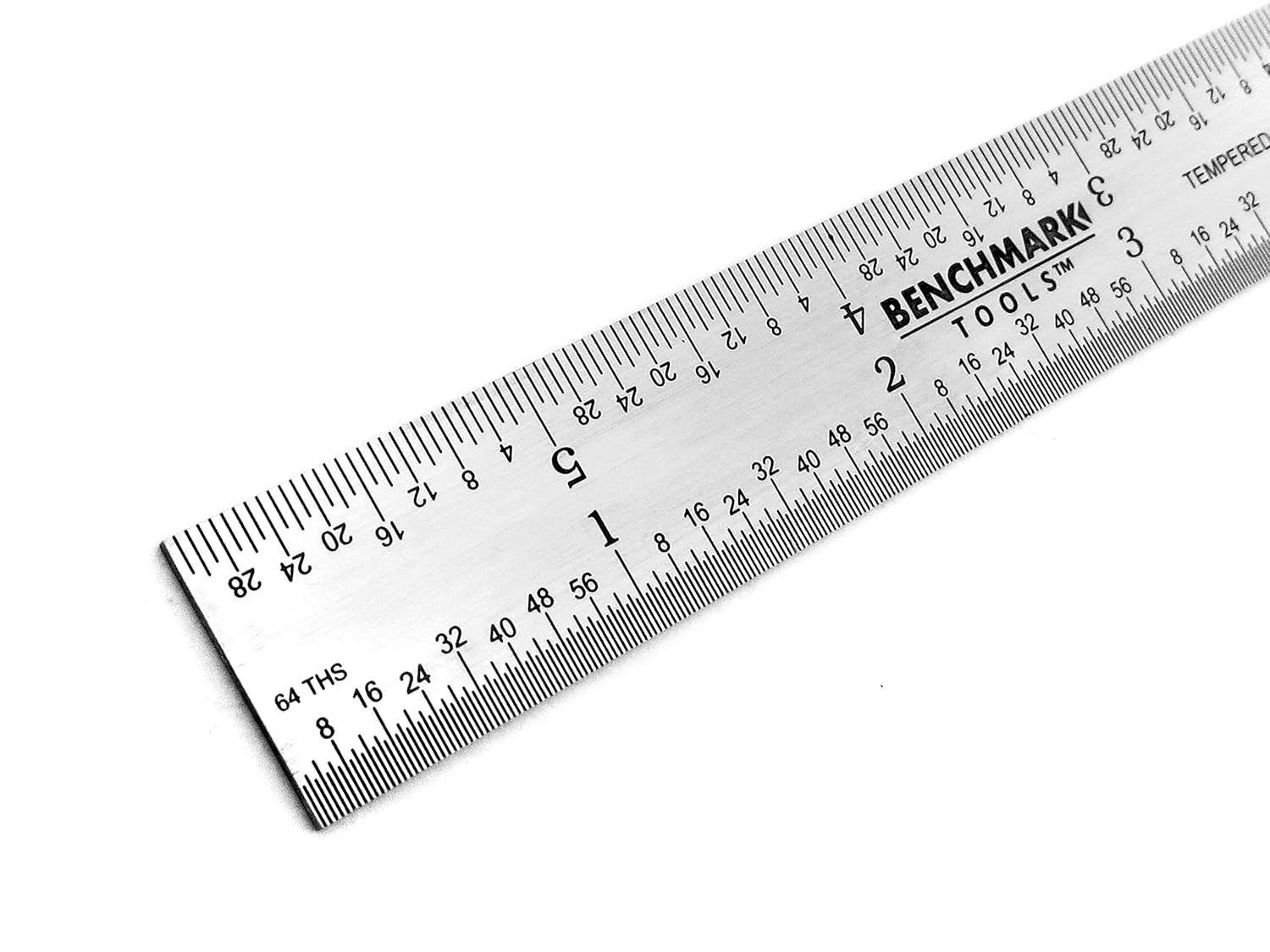 Benchmark Tools 466521 Regla de maquinista rígida inglesamétrica de 5.906 in  6 pulgadas con marcas MM.0.197 in, 132 y 164, acabado cepillado de
