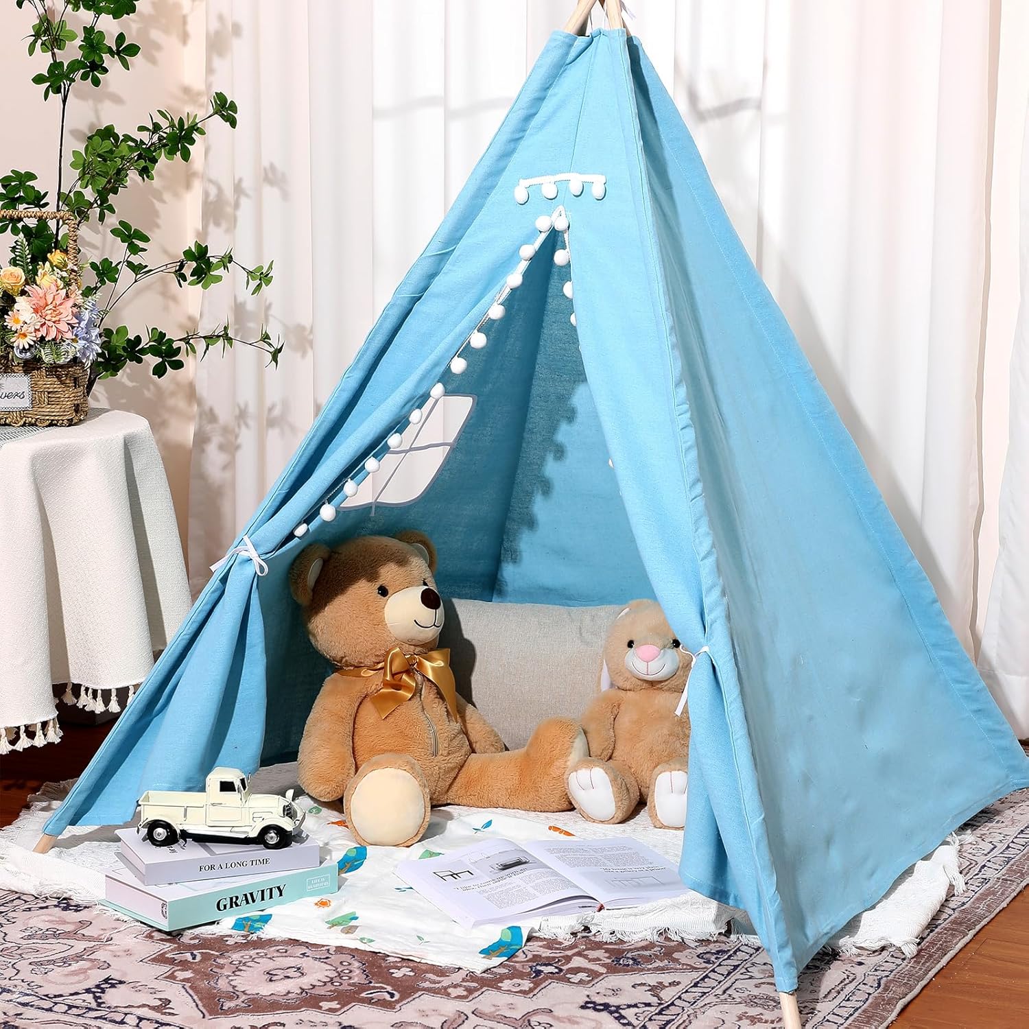 Paquete de 3 tiendas de campaña tipi para niños, niñas, fiestas de pijamas, tiendas de campaña para interiores y exteriores, juegos de casa de
