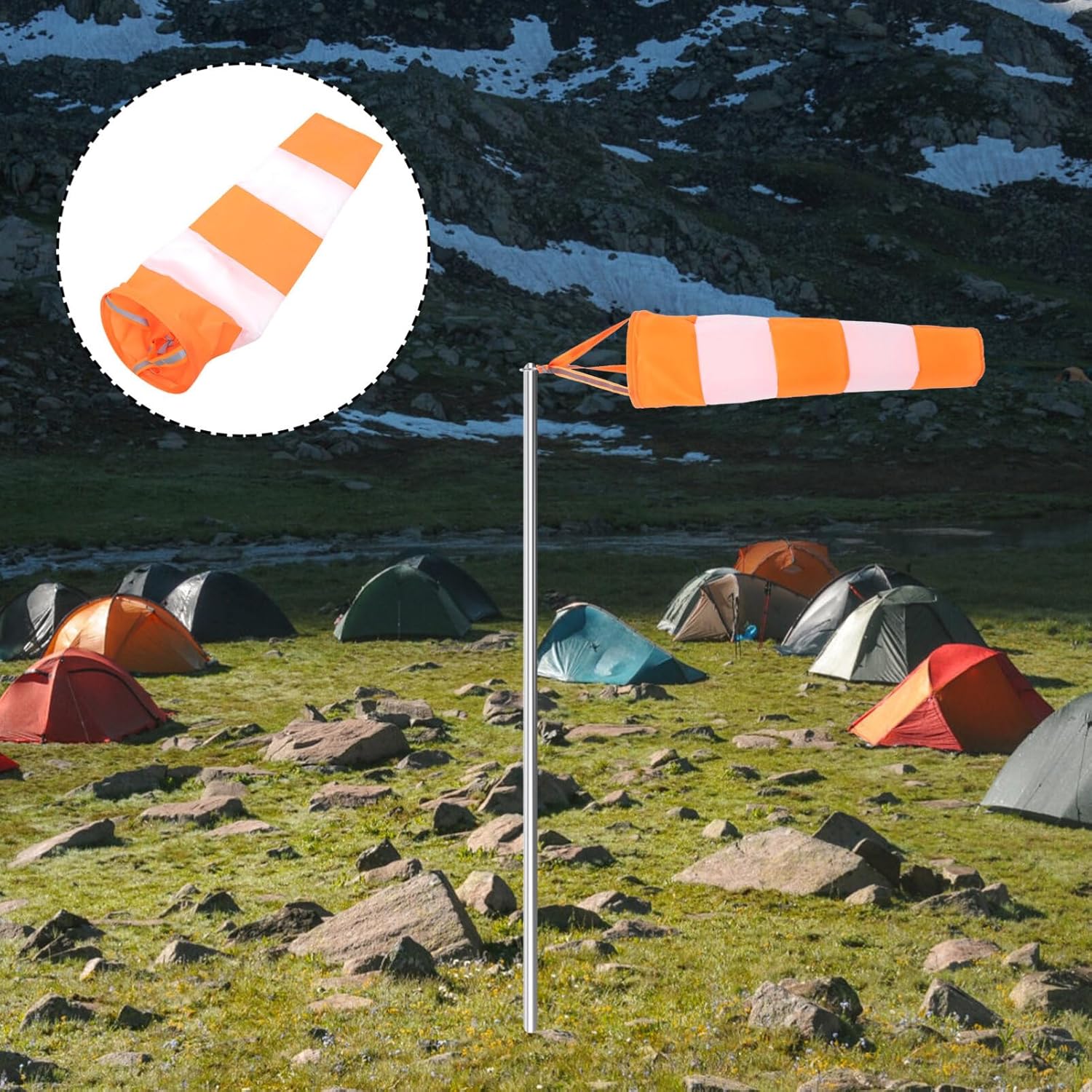 BESPORTBLE Windsock – Calcetines de viento para exteriores, resistentes para aeropuerto, para colgar en exteriores, con cinturón reflectante, para