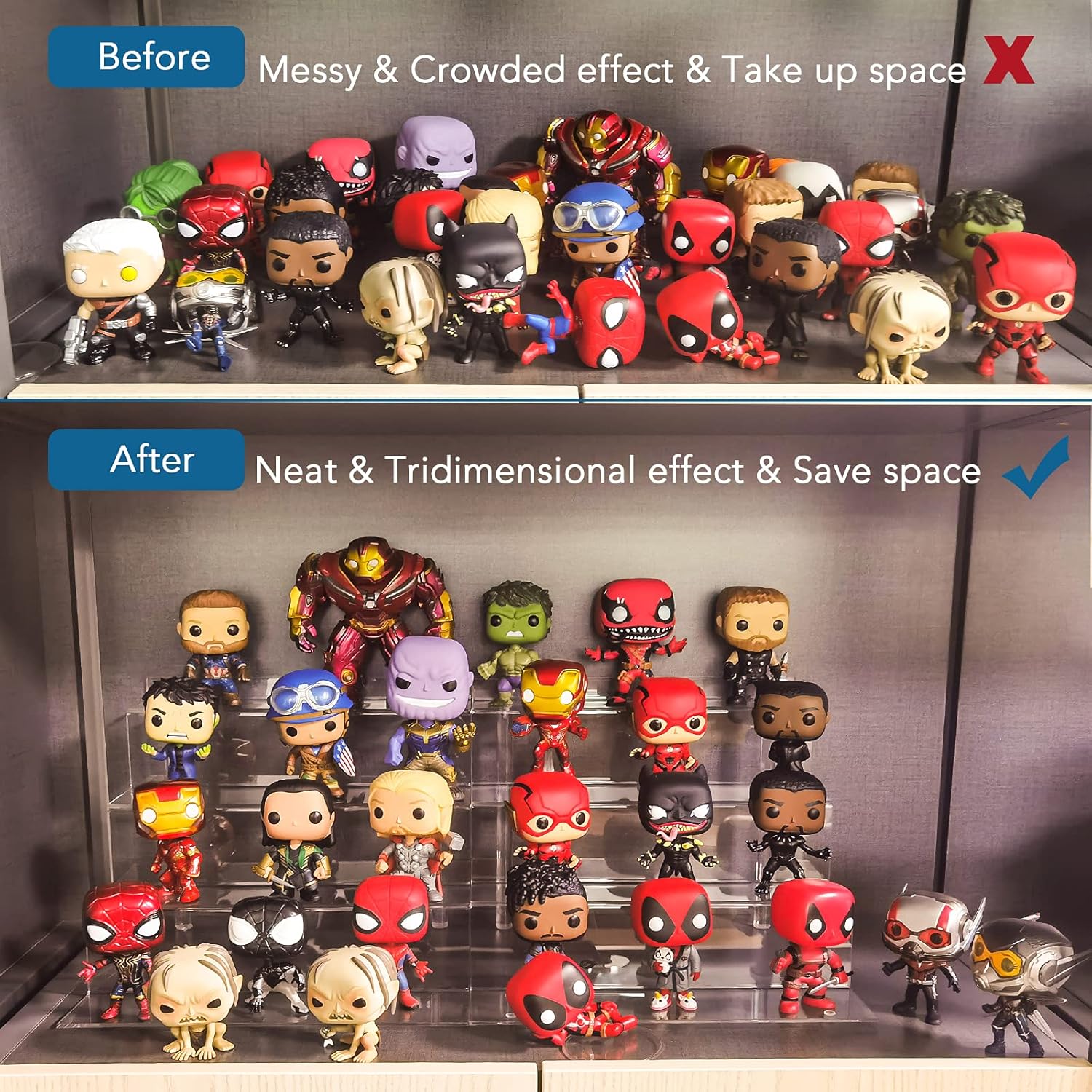 Estante acrílico de 12 pulgadas para organizador de perfumes, estantes Funko POP de 4 niveles, organizador de colonia, soporte de exhibición