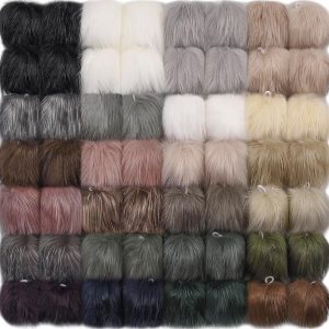 SIQUK 56 pompones de piel sintética de zorro con lazo elástico para sombreros, bufandas, guantes, bolsas, accesorios (color suave) SIQUK 56 pompones de piel sintética de zorro con lazo elástico para sombreros, bufandas, guantes, bolsas, accesorios (color suave)
