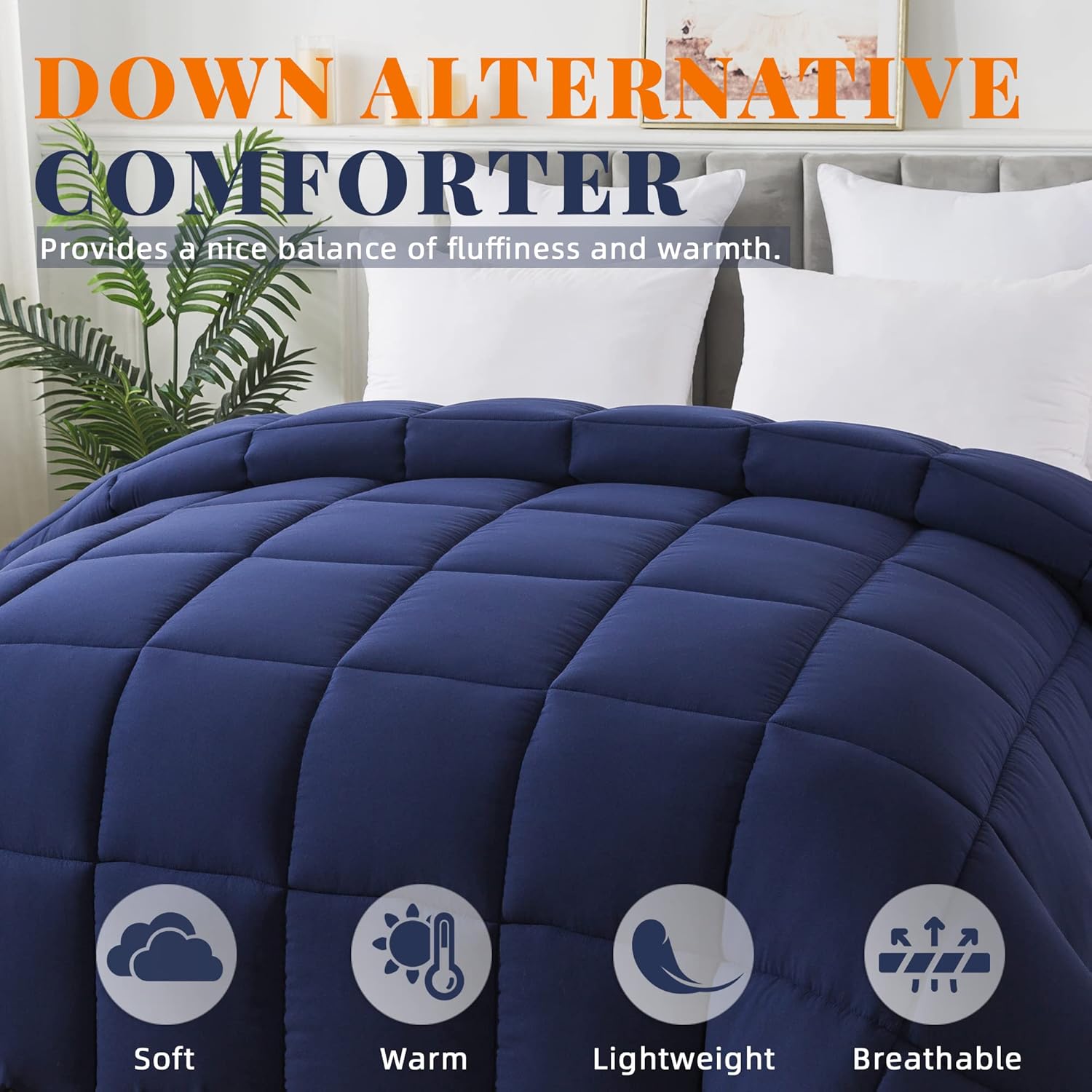 Cosybay – Edredón con relleno alternativo y acolchado suave, para todas las estaciones, relleno de edredón con presillas en las esquinas, 102 x 90