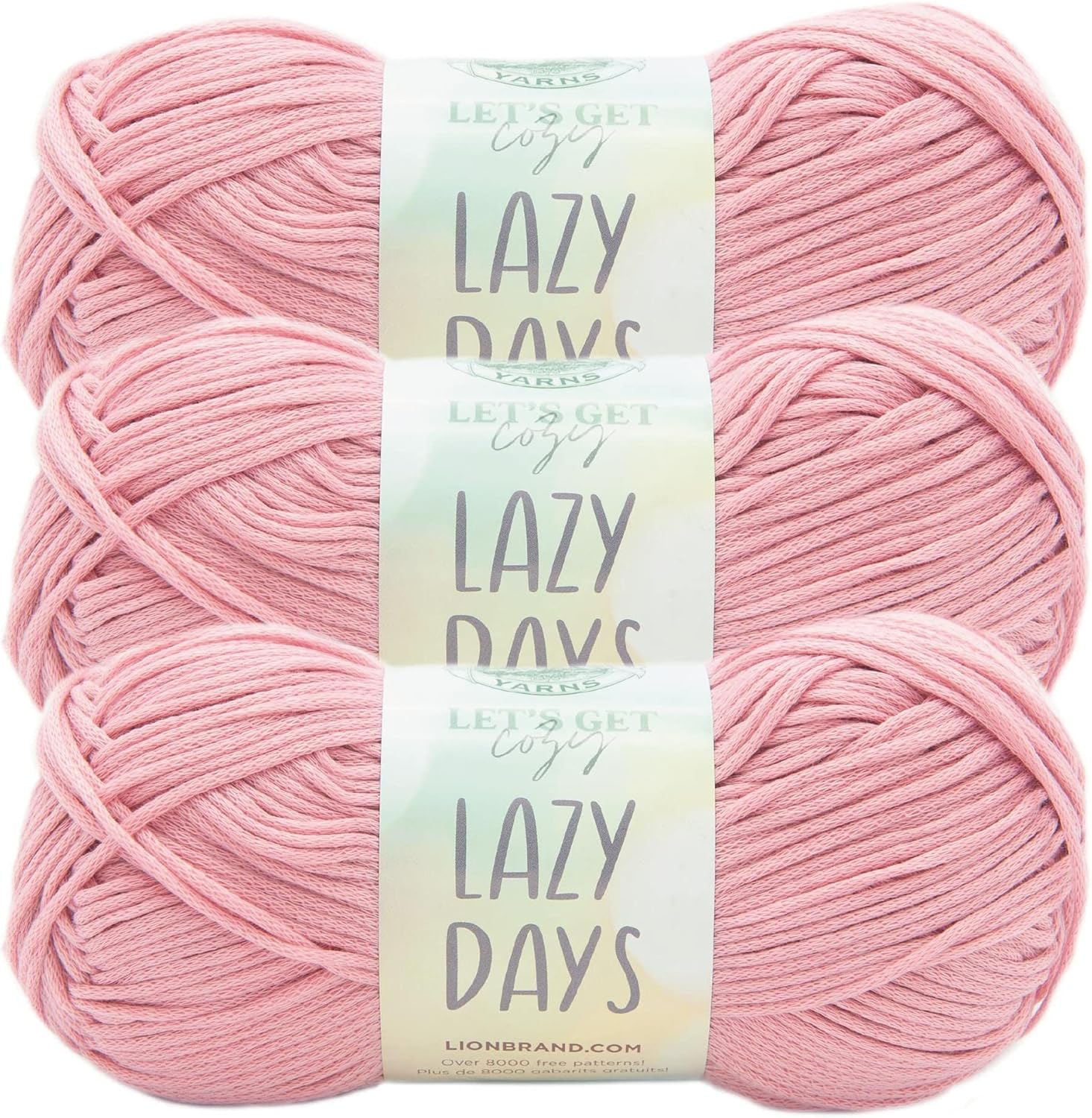 Lion Brand Yarn Lazy Days – Ovillo de lana (3 unidades)