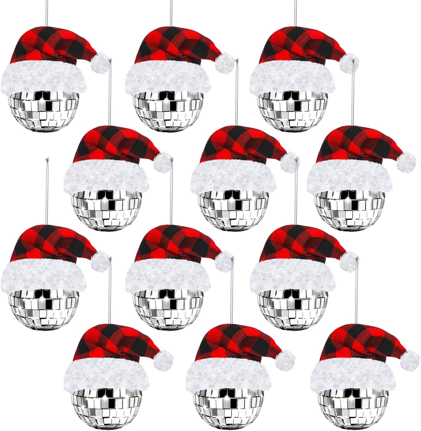 12 piezas de mini bola de discoteca adornos de Navidad, bola de espejo de discoteca, bola pequeña de disco brillante, espejo reflectante, bolas de